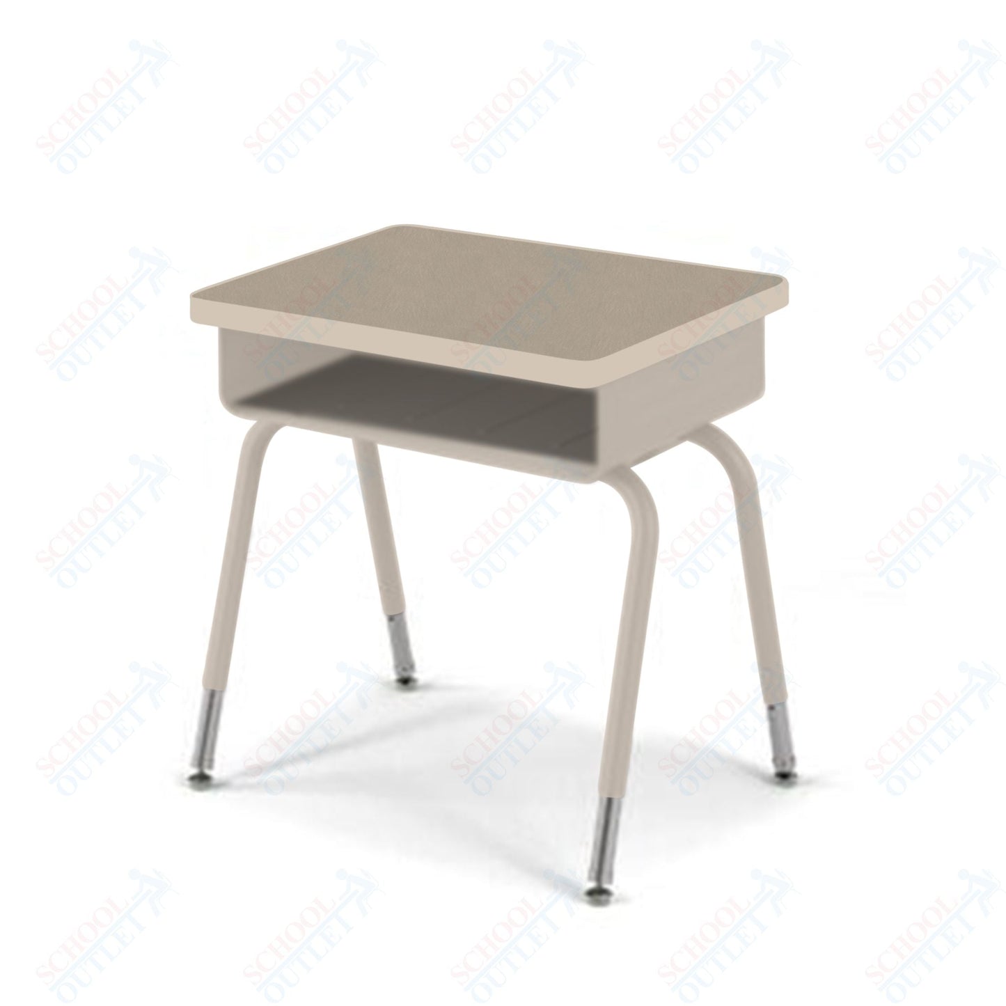 USA Capitol Aptitude Open Front Student Desk, Adjustable Height 23.5" - 30.5", Hard Plastic Top (400) - SchoolOutlet