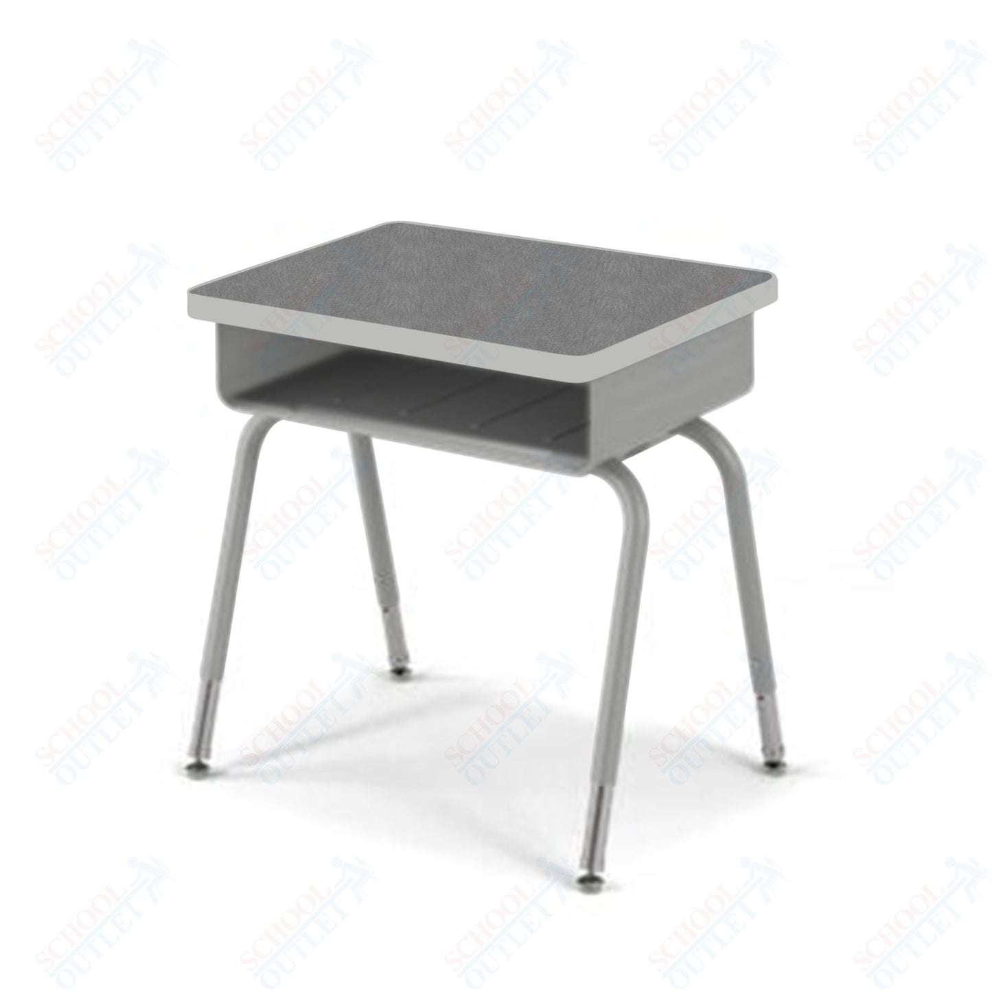 USA Capitol Aptitude Open Front Student Desk, Adjustable Height 23.5" - 30.5", Hard Plastic Top (400) - SchoolOutlet