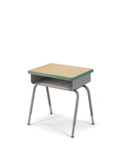 USA Capitol Aptitude Open Front Student Desk, Adjustable Height 23.5"-30.5", Hard Plastic Top (400)