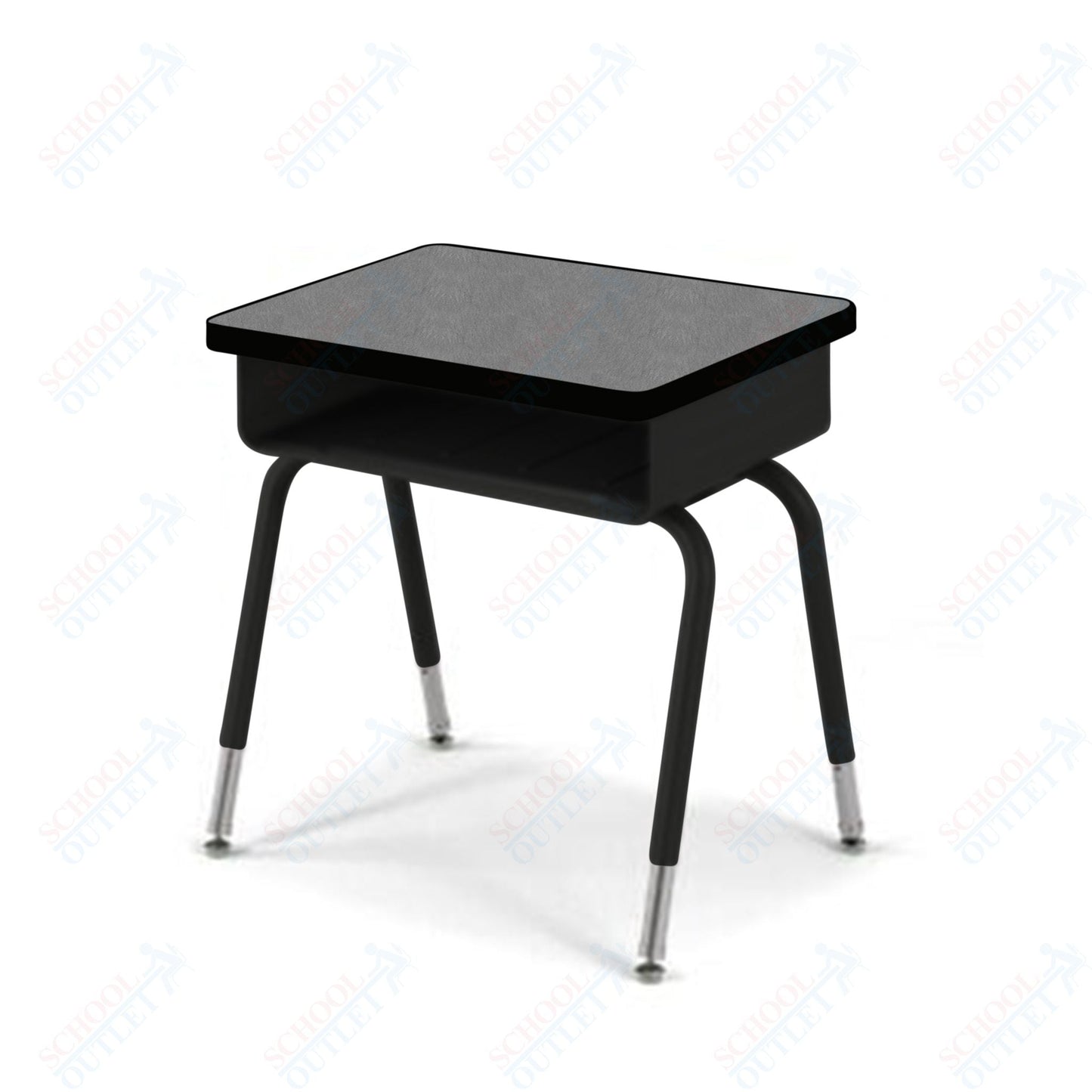 USA Capitol Aptitude Open Front Student Desk, Adjustable Height 23.5" - 30.5", Hard Plastic Top (400) - SchoolOutlet