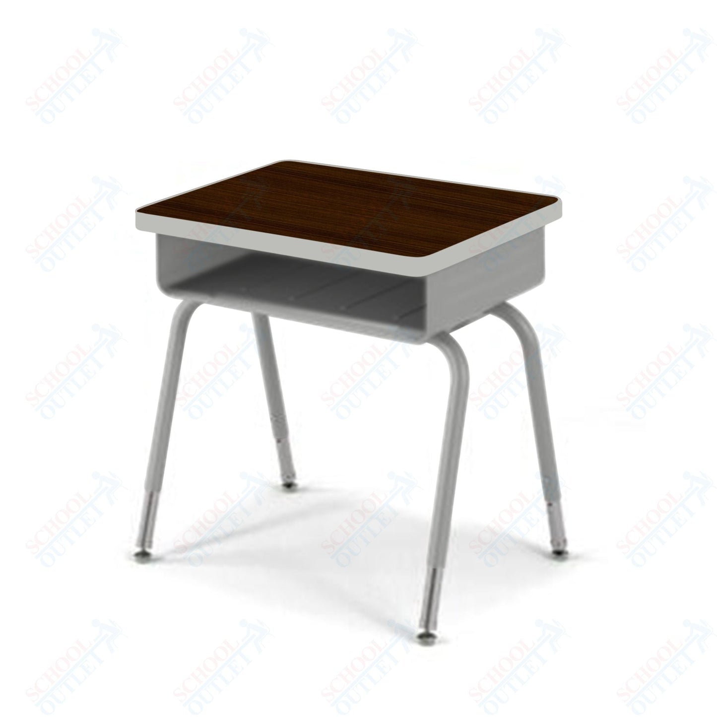 USA Capitol Aptitude Open Front Student Desk, Adjustable Height 23.5" - 30.5", Hard Plastic Top (400) - SchoolOutlet