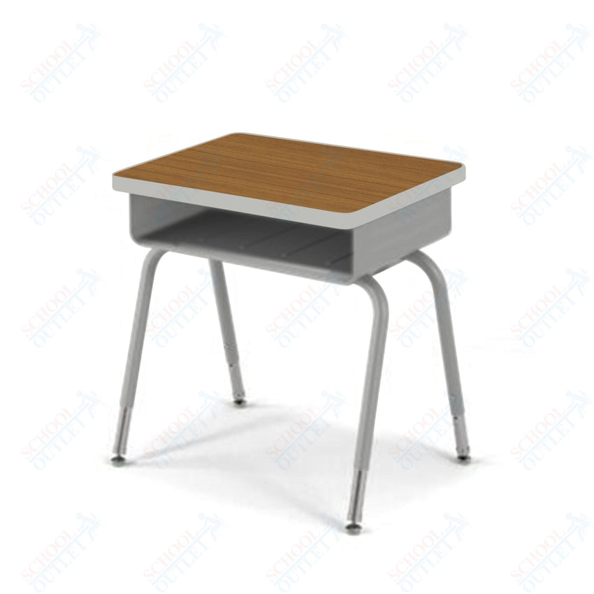 USA Capitol Aptitude Open Front Student Desk, Adjustable Height 23.5" - 30.5", Laminate Top w/ Sprayed Edge (400SE) - SchoolOutlet