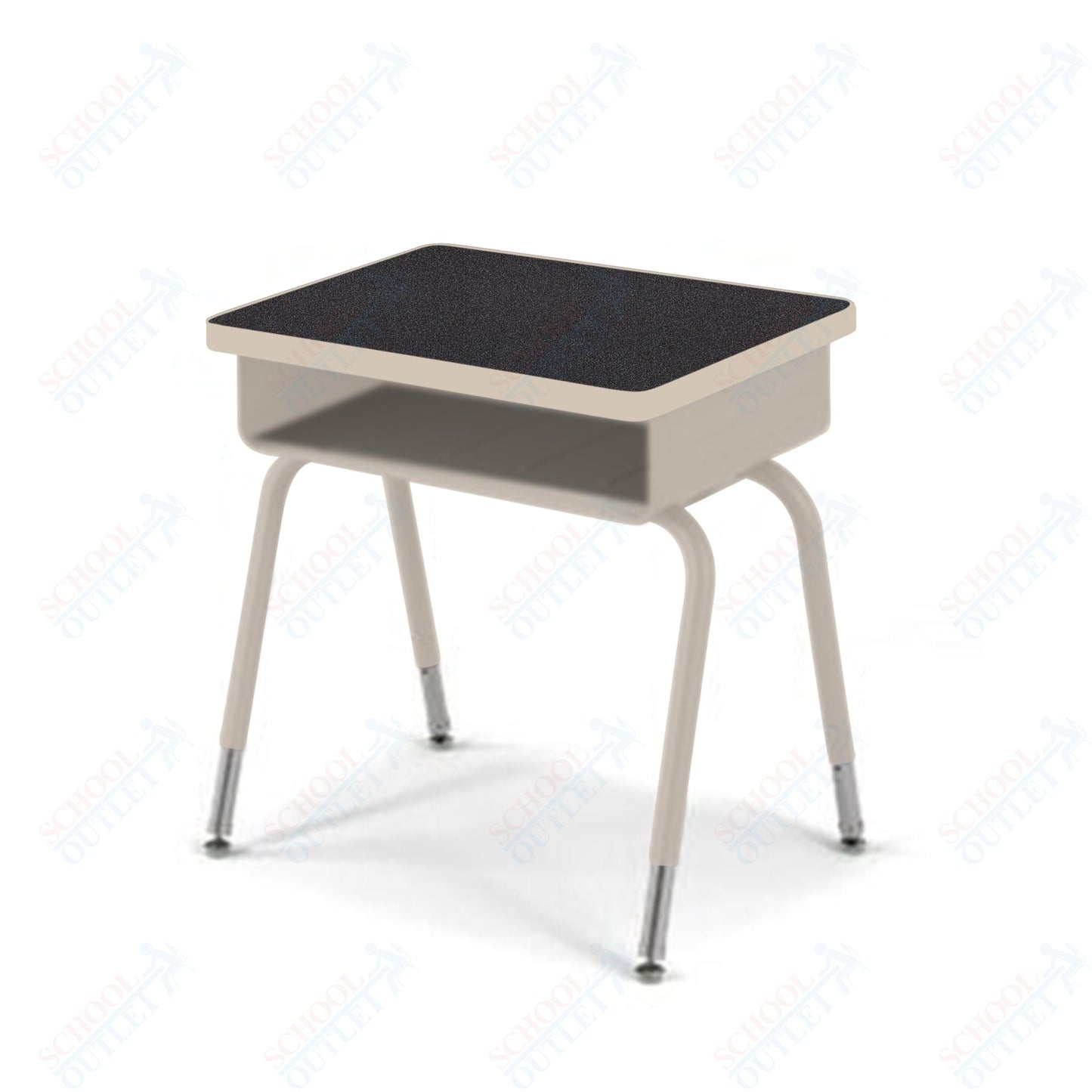 USA Capitol Aptitude Open Front Student Desk, Adjustable Height 22" - 33", Laminate Top w/ Sprayed Edge (400VSE) - SchoolOutlet