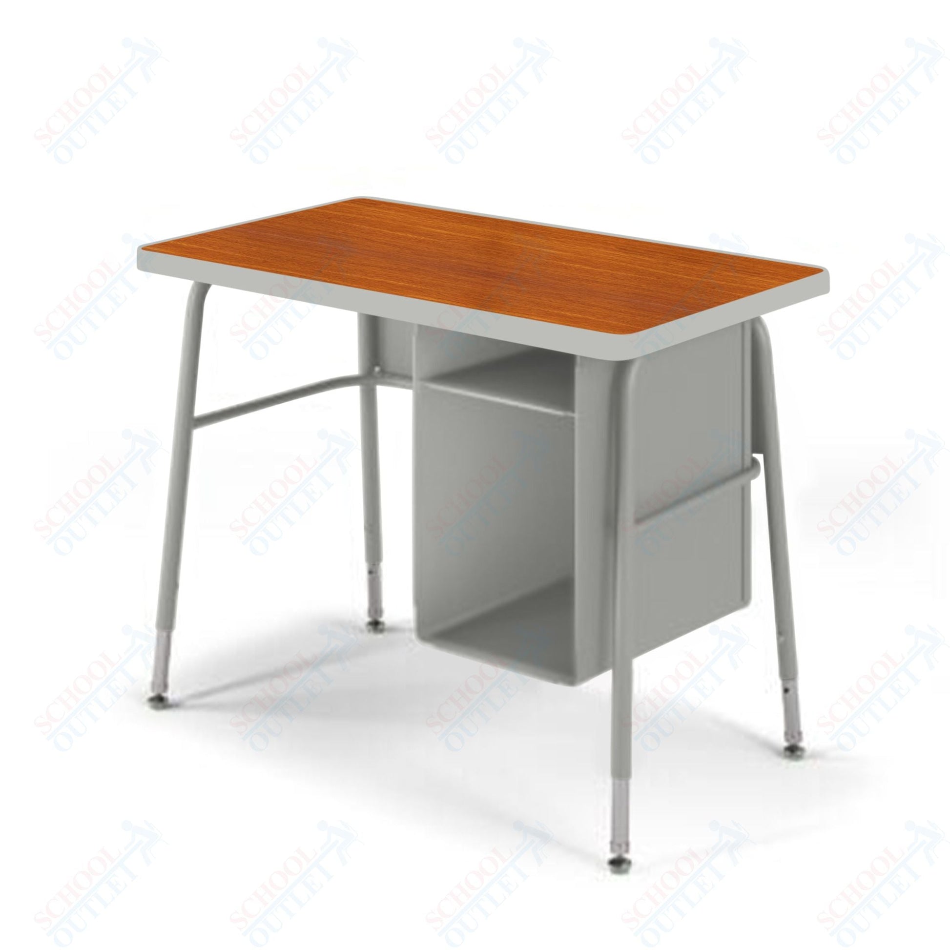 USA Capitol Aptitude Jr. Executive Student Desk, Adjustable Height 23.5" - 29.5", Hard Plastic Top with Book Box (410) - SchoolOutlet