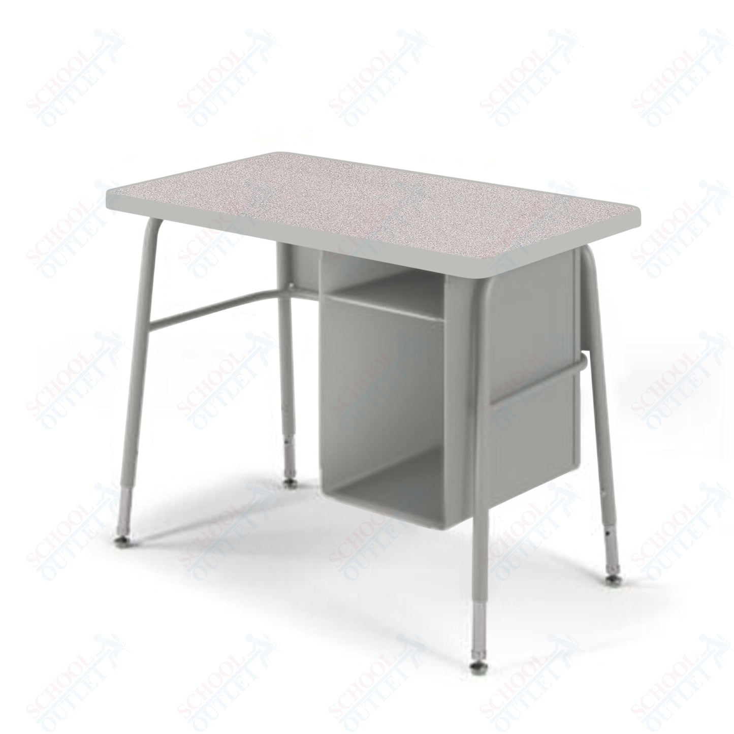 USA Capitol Aptitude Jr. Executive Student Desk, Adjustable Height 23.5" - 29.5", Hard Plastic Top with Book Box (410) - SchoolOutlet