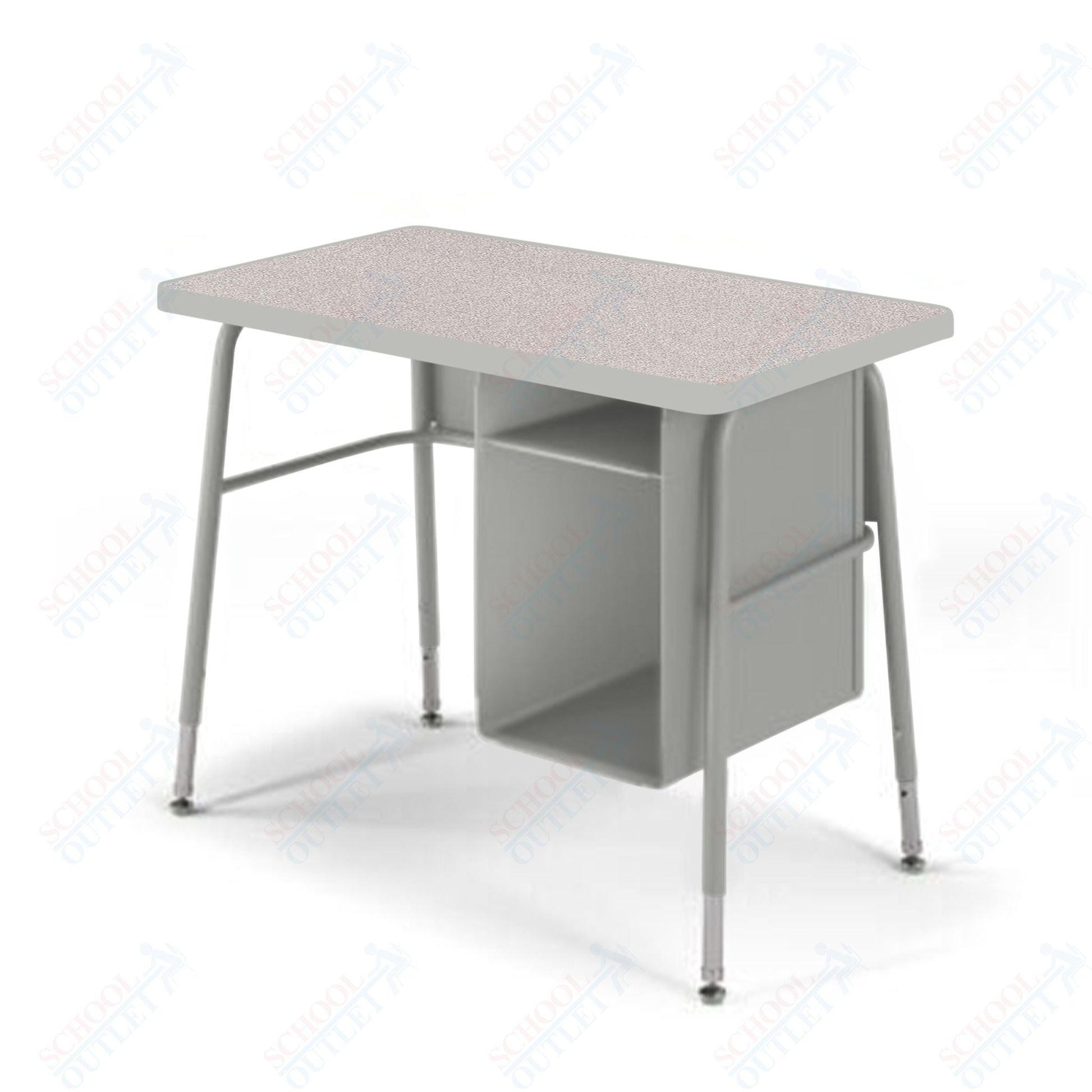 USA Capitol Aptitude Jr. Executive Student Desk, Adjustable Height 23.5" - 29.5", Hard Plastic Top with Book Box (410) - SchoolOutlet