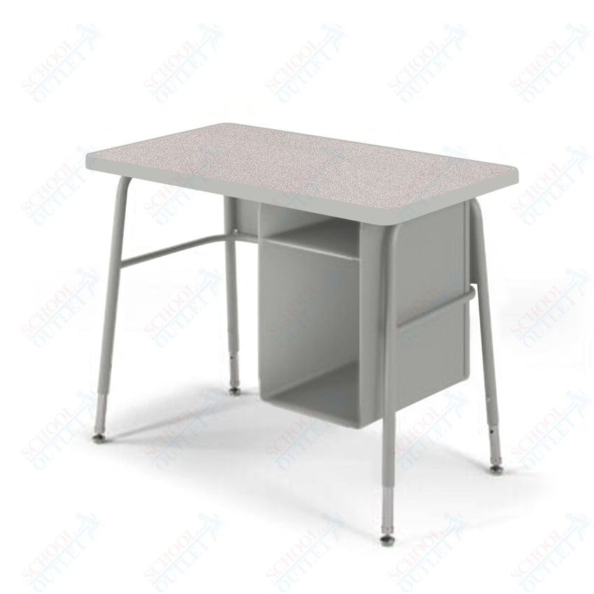 USA Capitol Aptitude Jr. Executive Student Desk, Adjustable Height 23.5" - 29.5", Hard Plastic Top with Book Box (410) - SchoolOutlet