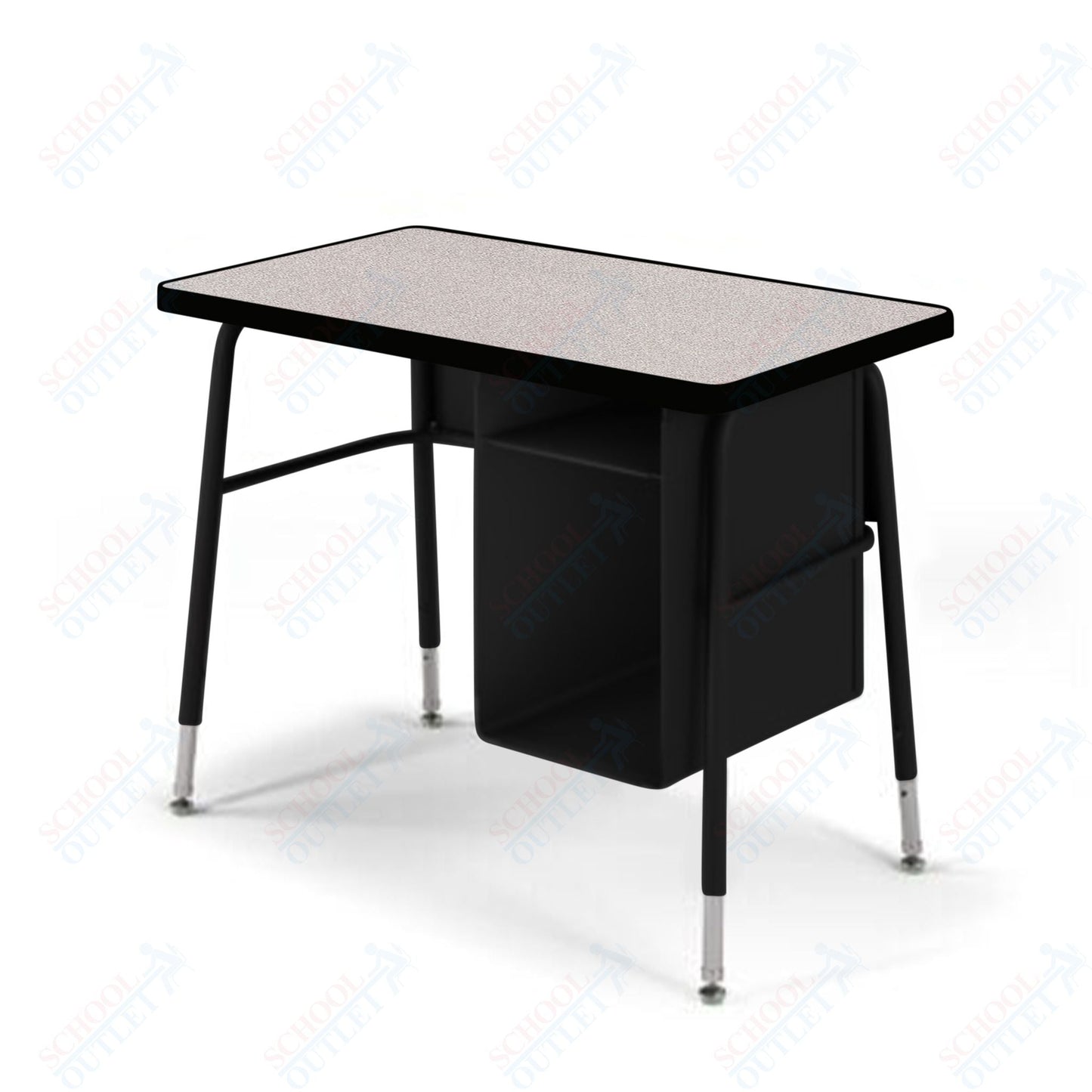 USA Capitol Aptitude Jr. Executive Student Desk, Adjustable Height 23.5" - 29.5", Hard Plastic Top with Book Box (410) - SchoolOutlet