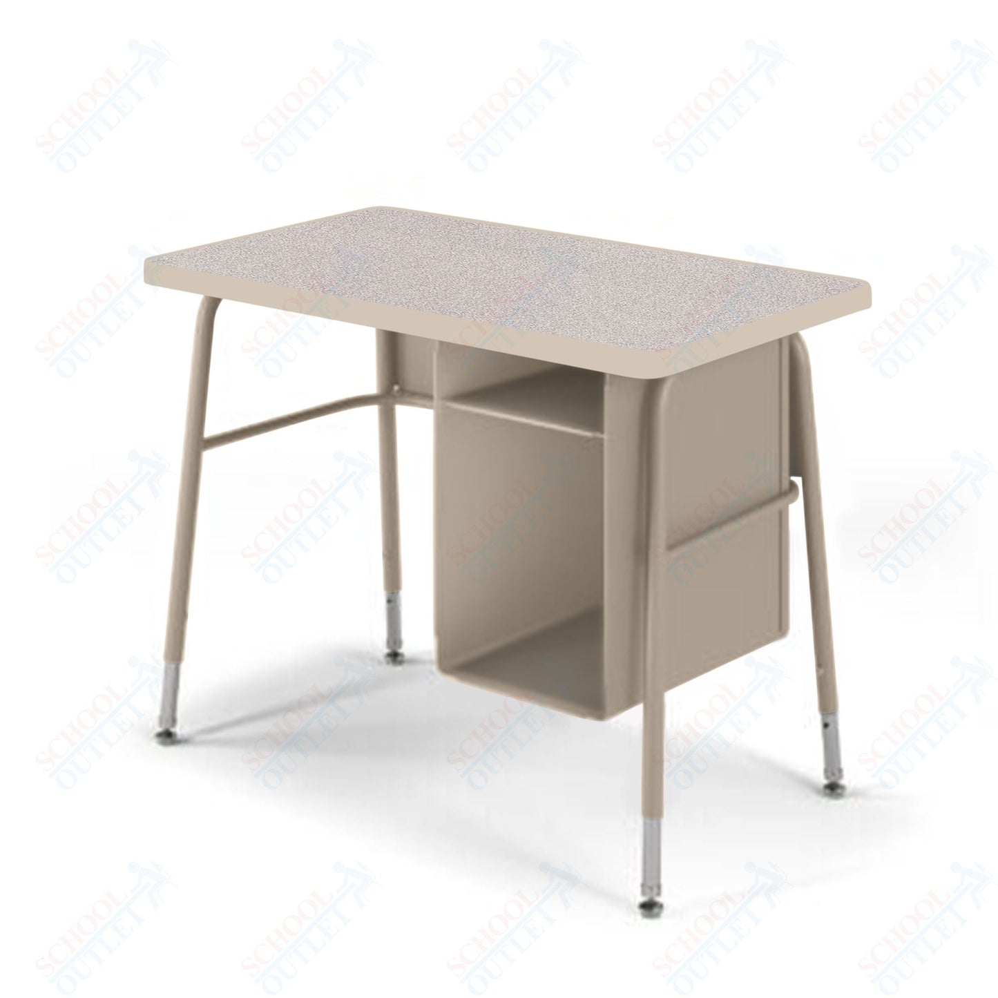 USA Capitol Aptitude Jr. Executive Student Desk, Adjustable Height 23.5" - 29.5", Hard Plastic Top with Book Box (410) - SchoolOutlet