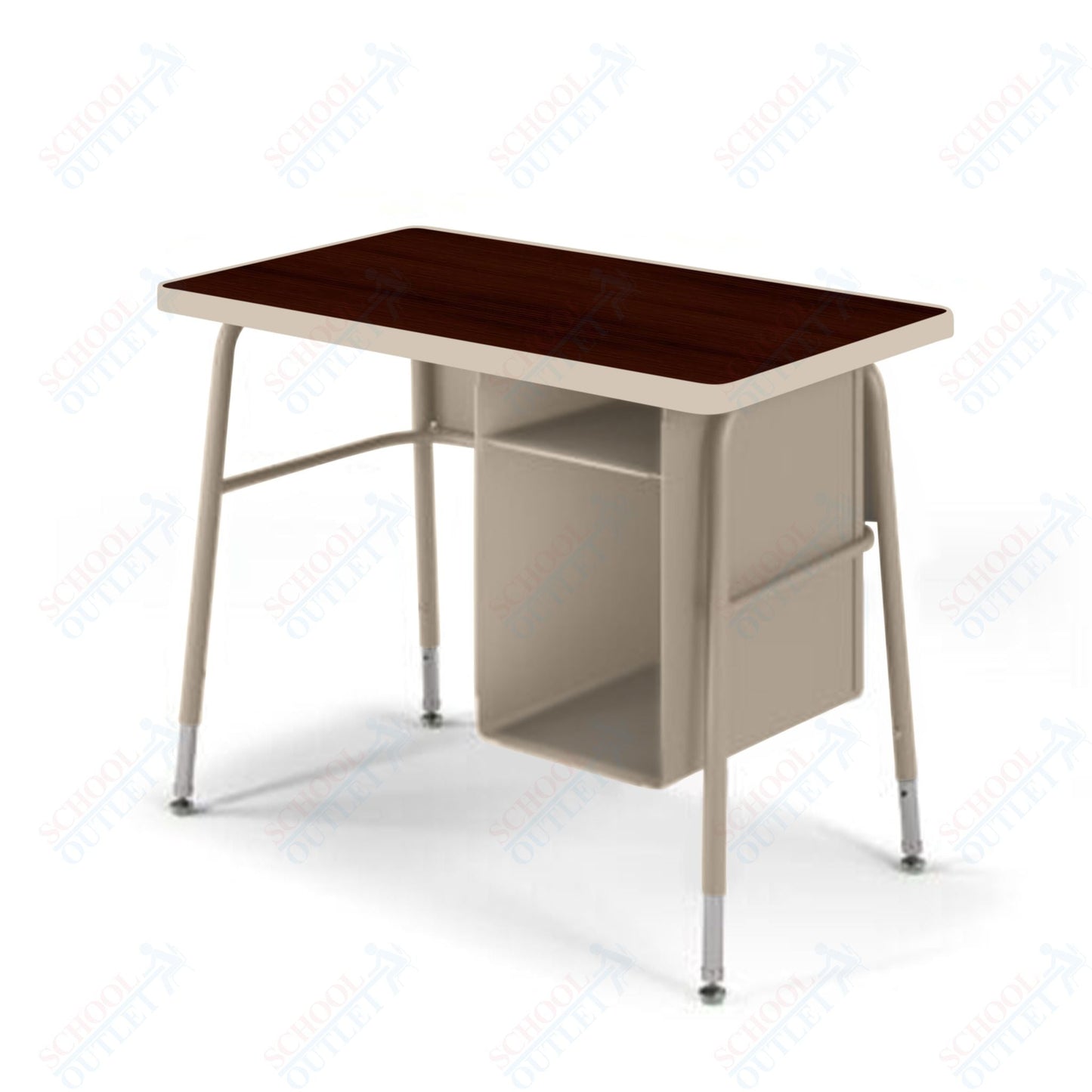 USA Capitol Aptitude Jr. Executive Student Desk, Adjustable Height 23.5" - 29.5", Hard Plastic Top with Book Box (410) - SchoolOutlet