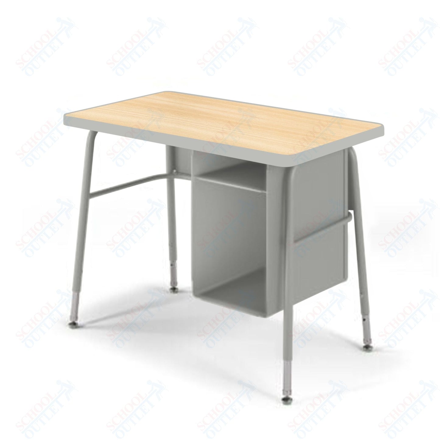 USA Capitol Aptitude Jr. Executive Student Desk, Adjustable Height 23.5" - 29.5", Hard Plastic Top with Book Box (410) - SchoolOutlet