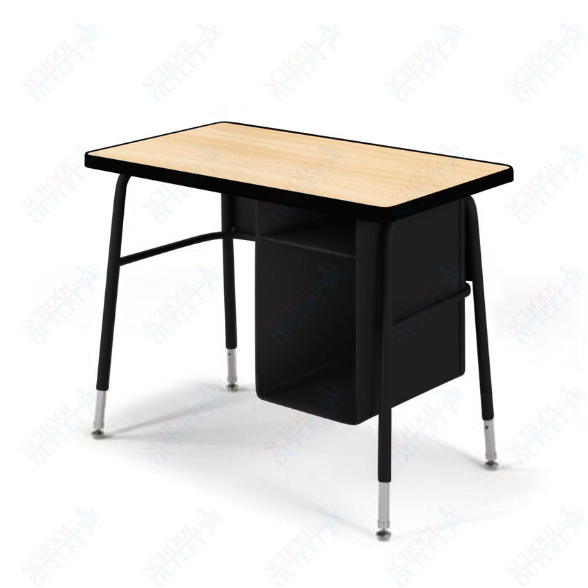 USA Capitol Aptitude Jr. Executive Student Desk, Adjustable Height 23.5" - 29.5", Hard Plastic Top with Book Box (410) - SchoolOutlet