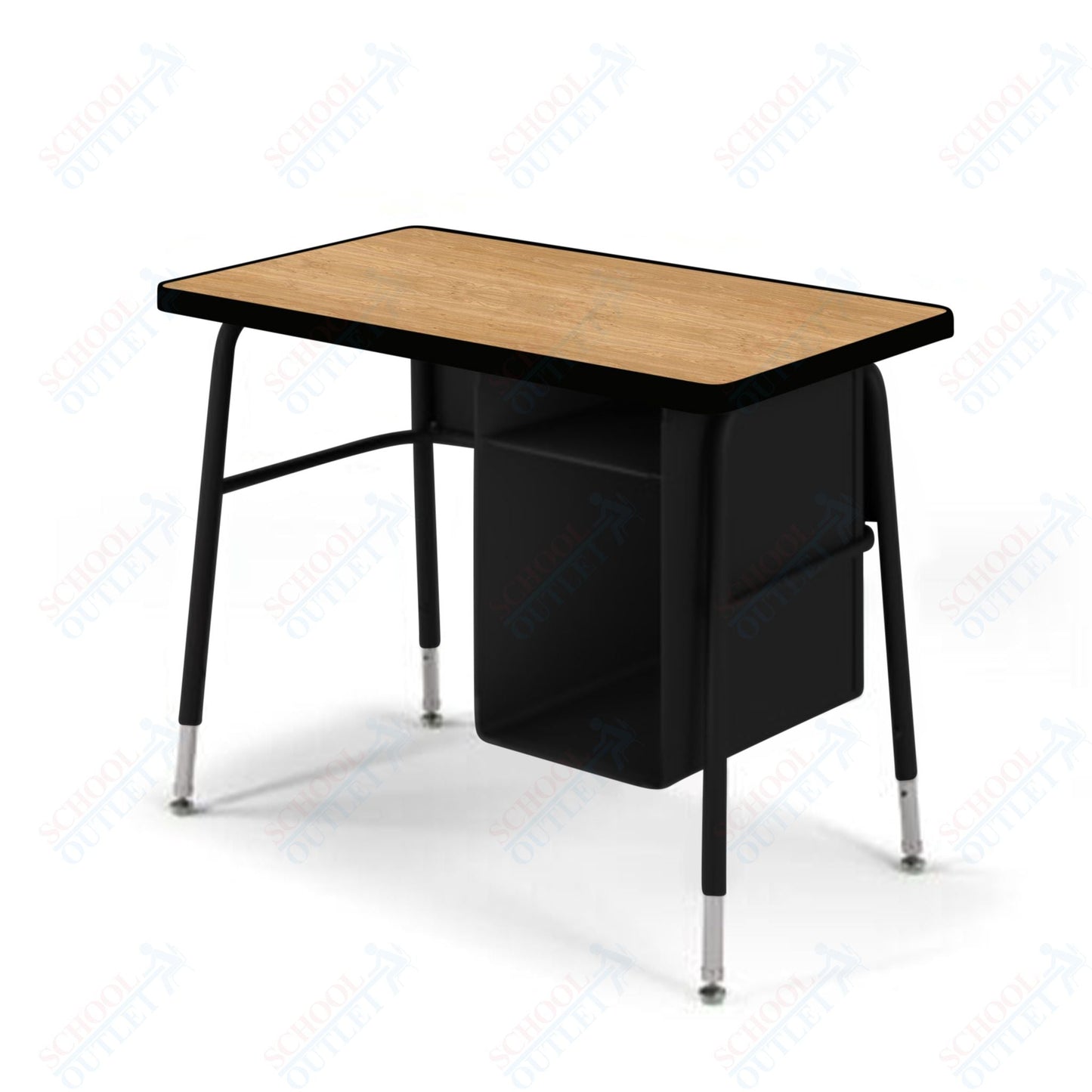 USA Capitol Aptitude Jr. Executive Student Desk, Adjustable Height 23.5" - 29.5", Hard Plastic Top with Book Box (410) - SchoolOutlet