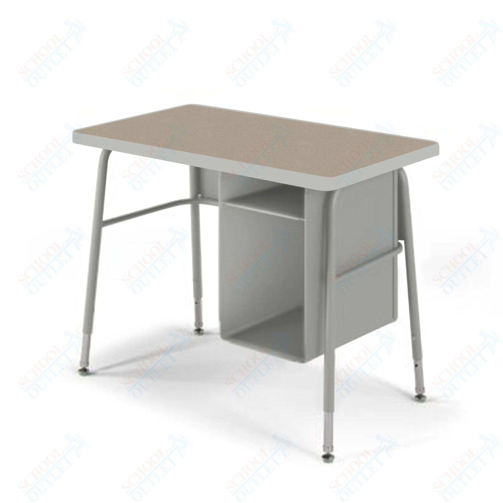 USA Capitol Aptitude Jr. Executive Student Desk, Adjustable Height 23.5" - 29.5", Hard Plastic Top with Book Box (410) - SchoolOutlet