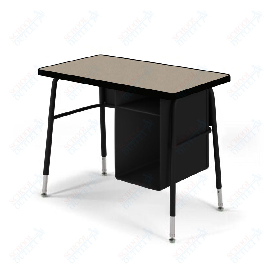 USA Capitol Aptitude Jr. Executive Student Desk, Adjustable Height 23.5" - 29.5", Hard Plastic Top with Book Box (410) - SchoolOutlet