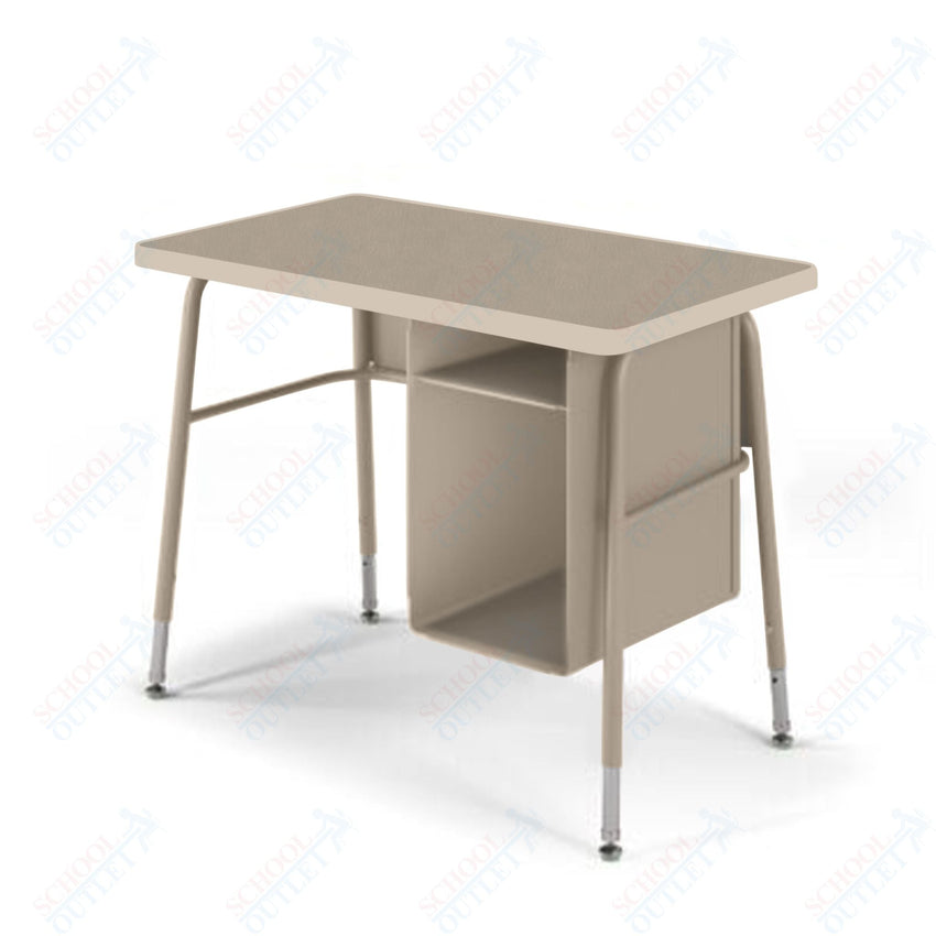 USA Capitol Aptitude Jr. Executive Student Desk, Adjustable Height 23.5" - 29.5", Hard Plastic Top with Book Box (410) - SchoolOutlet