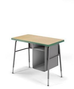 USA Capitol Aptitude Jr. Executive Student Desk, Adjustable Height 23.5"-29.5", Hard Plastic Top with Book Box (410)