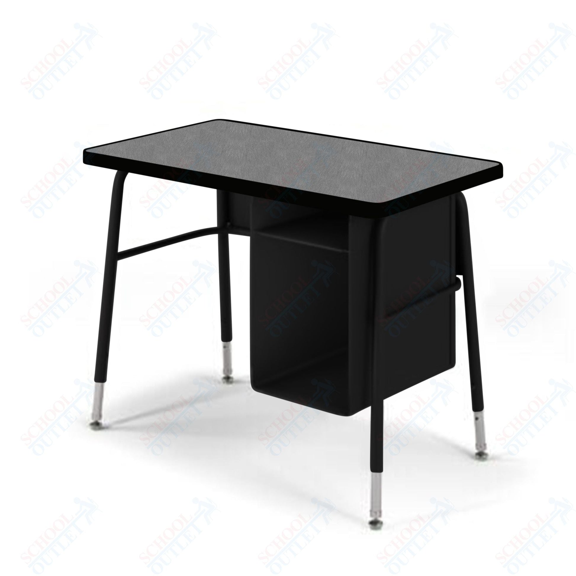 USA Capitol Aptitude Jr. Executive Student Desk, Adjustable Height 23.5" - 29.5", Hard Plastic Top with Book Box (410) - SchoolOutlet