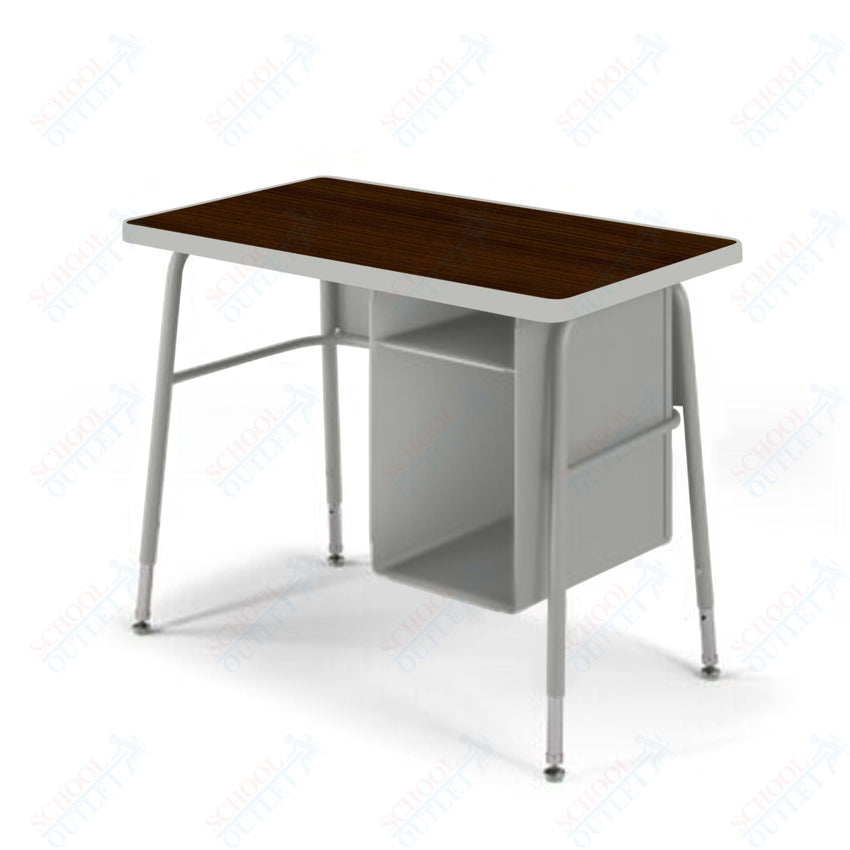 USA Capitol Aptitude Jr. Executive Student Desk, Adjustable Height 23.5" - 29.5", Hard Plastic Top with Book Box (410) - SchoolOutlet