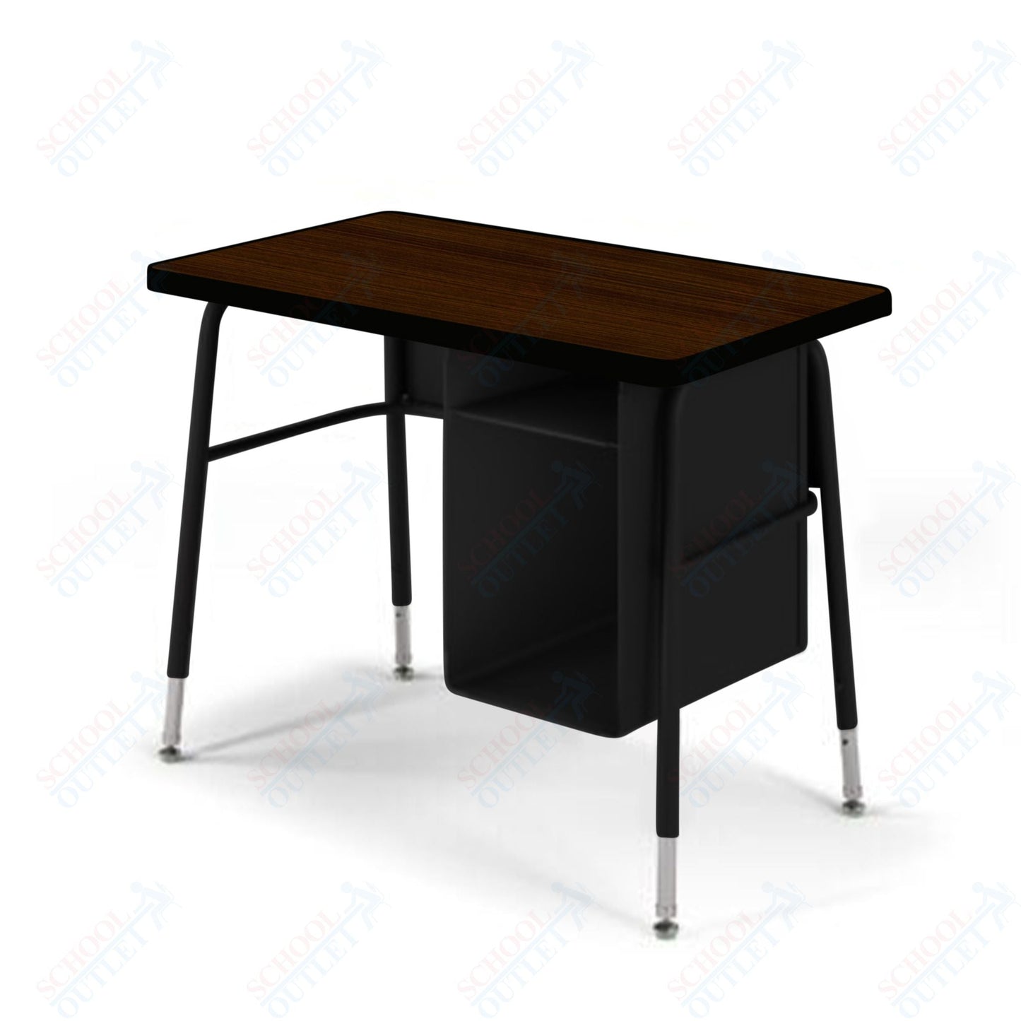 USA Capitol Aptitude Jr. Executive Student Desk, Adjustable Height 23.5" - 29.5", Hard Plastic Top with Book Box (410) - SchoolOutlet