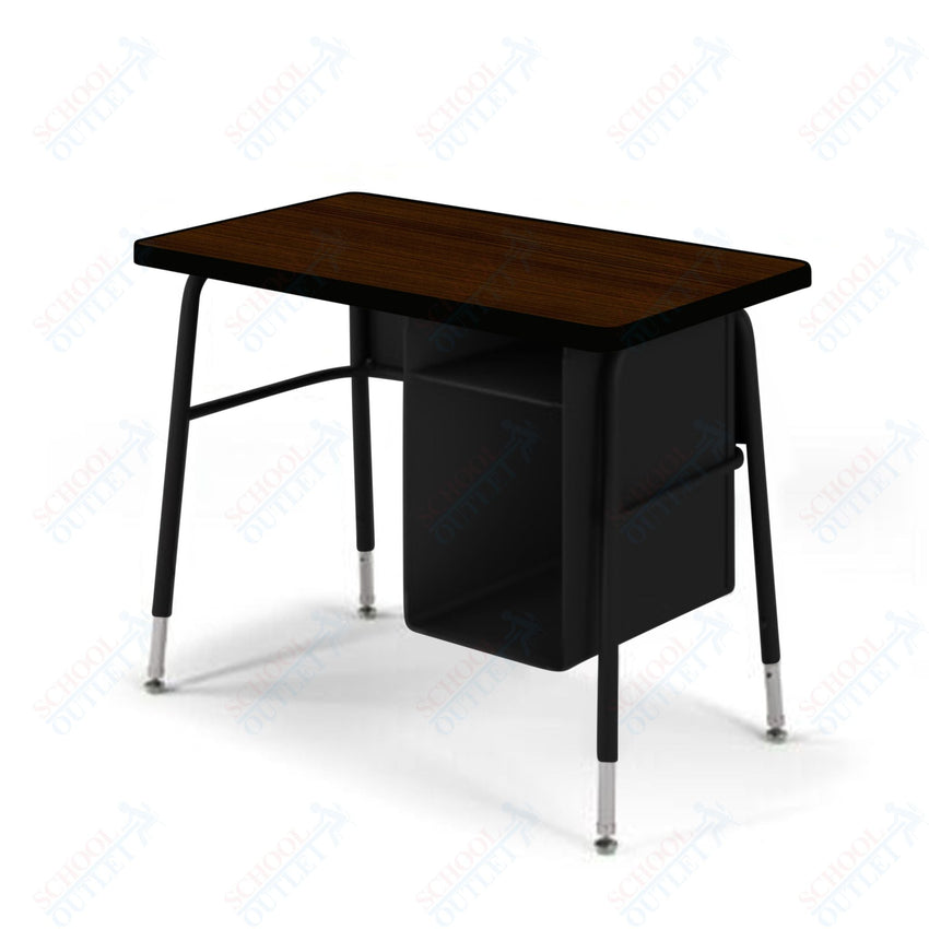 USA Capitol Aptitude Jr. Executive Student Desk, Adjustable Height 23.5" - 29.5", Hard Plastic Top with Book Box (410) - SchoolOutlet