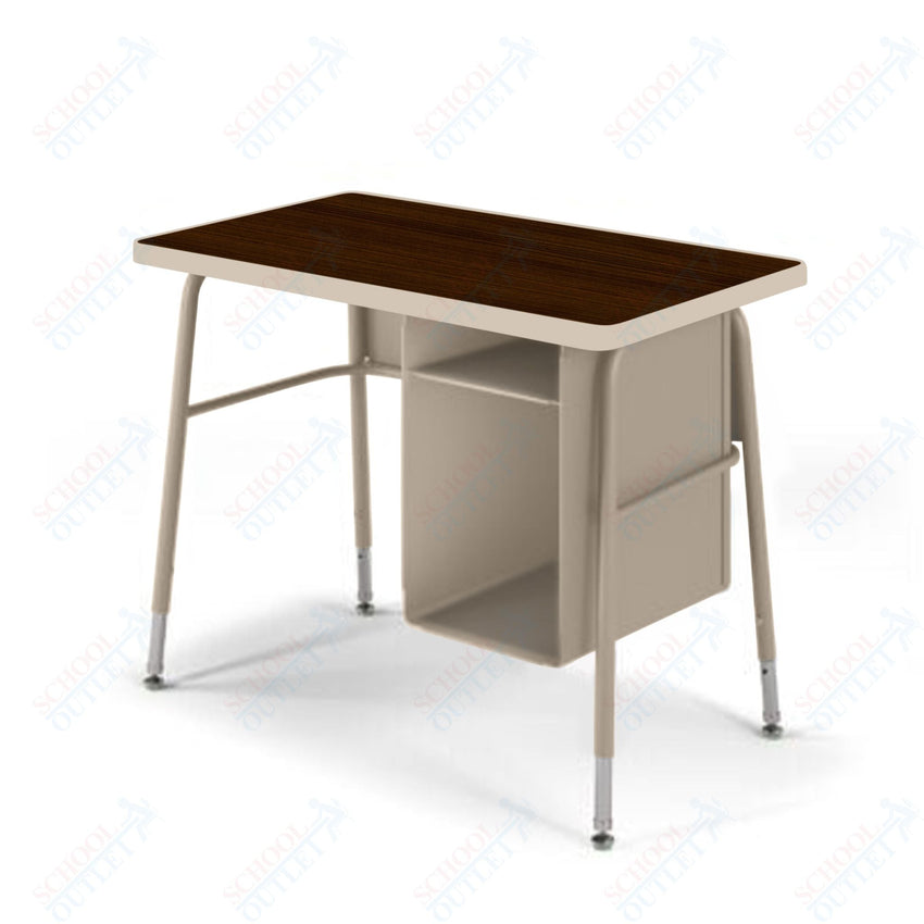 USA Capitol Aptitude Jr. Executive Student Desk, Adjustable Height 23.5" - 29.5", Hard Plastic Top with Book Box (410) - SchoolOutlet