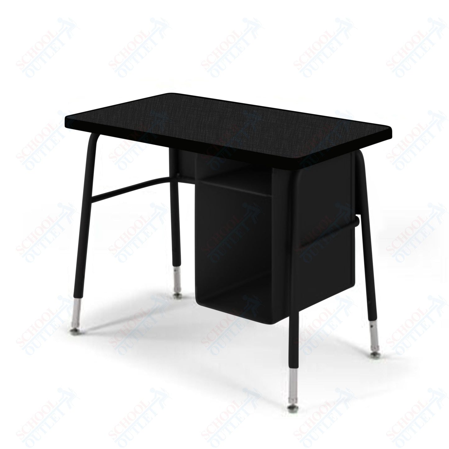 USA Capitol Aptitude Jr. Executive Student Desk, Adjustable Height 23.5" - 29.5", Laminate Top w/ Sprayed Edge with Book Box (410SE) - SchoolOutlet