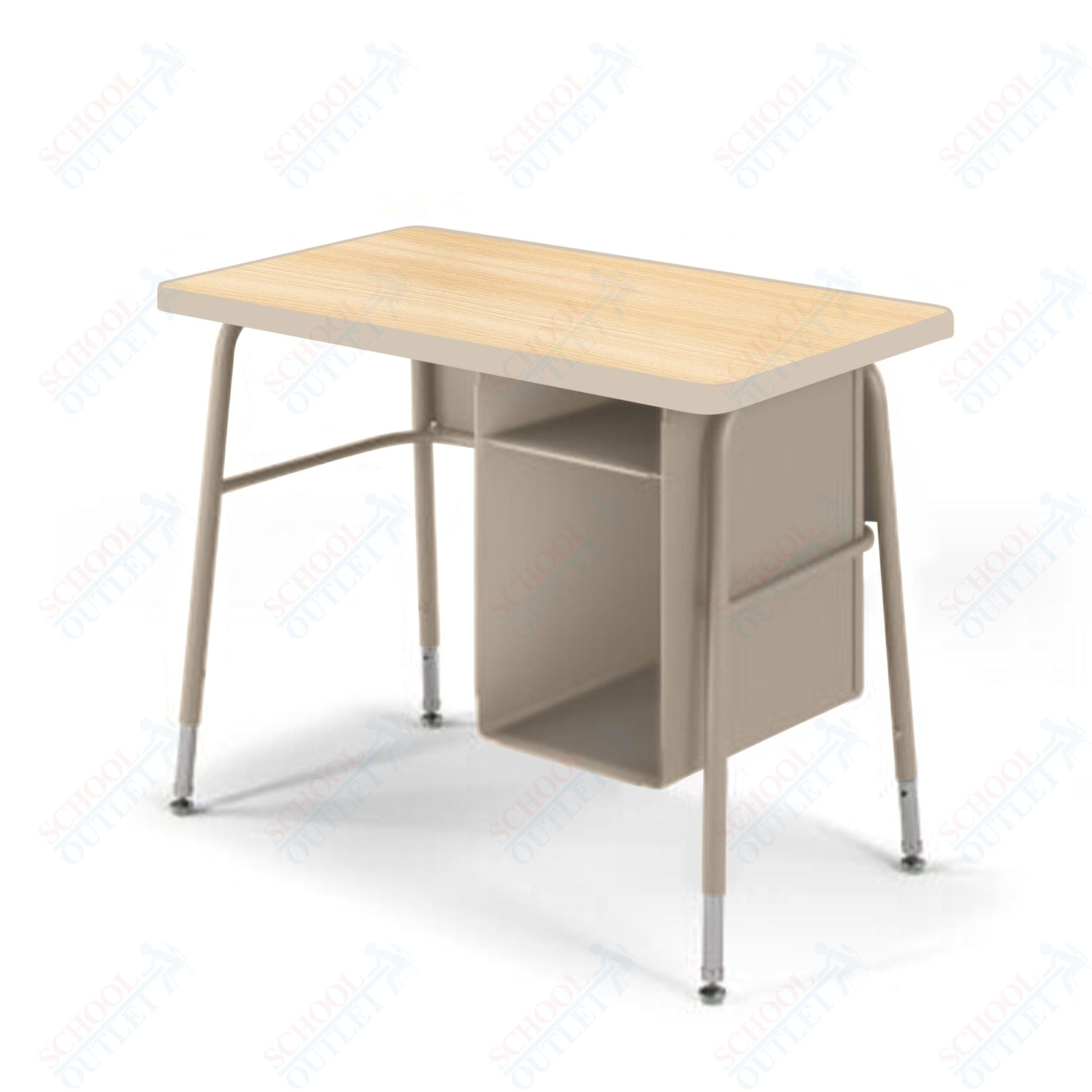 USA Capitol Aptitude Jr. Executive Student Desk, Adjustable Height 23.5" - 29.5", Laminate Top w/ Sprayed Edge with Book Box (410SE) - SchoolOutlet