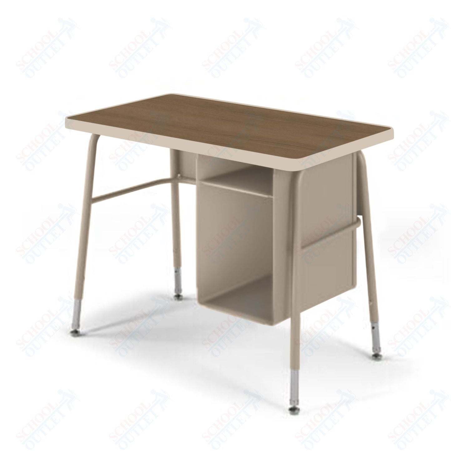 USA Capitol Aptitude Jr. Executive Student Desk, Adjustable Height 23.5" - 29.5", Laminate Top w/ Sprayed Edge with Book Box (410SE) - SchoolOutlet