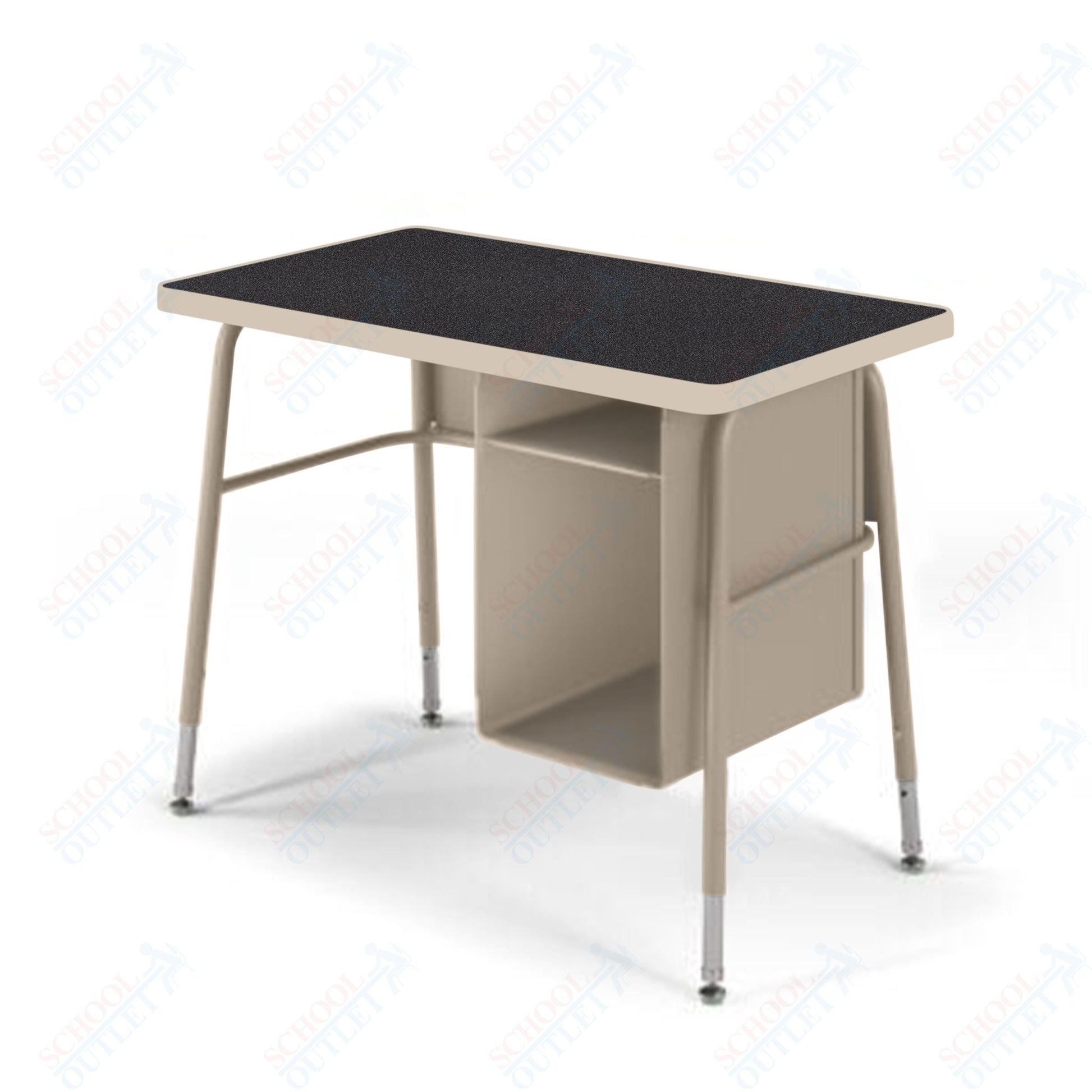 USA Capitol Aptitude Jr. Executive Student Desk, Adjustable Height 23.5" - 29.5", Laminate Top w/ Sprayed Edge with Book Box (410SE) - SchoolOutlet