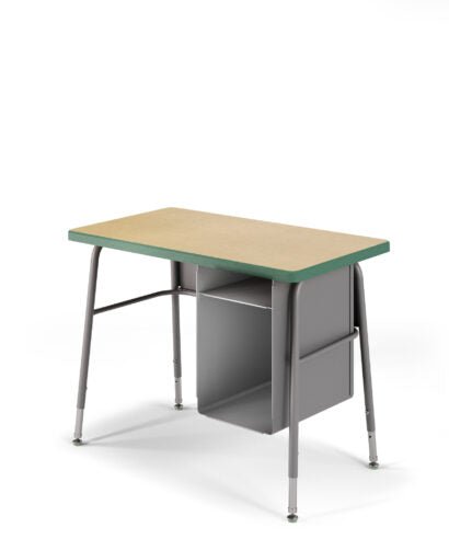 USA Capitol Aptitude Jr. Executive Student Desk, Adjustable Height 23.5" - 29.5", Laminate Top w/ Sprayed Edge with Book Box (410SE) - SchoolOutlet