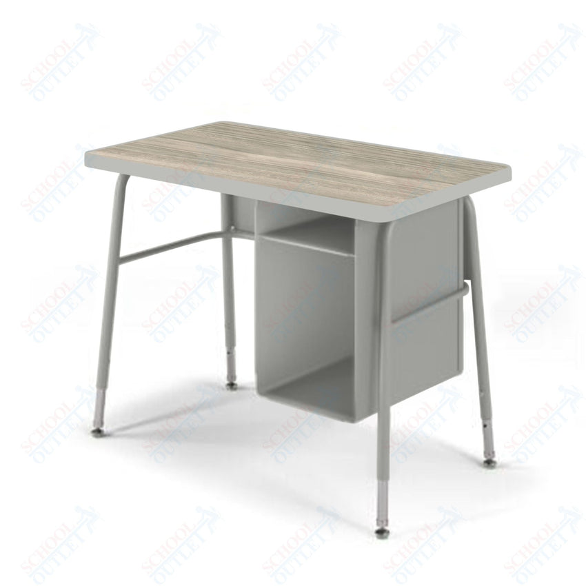 USA Capitol Aptitude Jr. Executive Student Desk, Adjustable Height 23.5" - 29.5", Laminate Top w/ Sprayed Edge with Book Box (410SE) - SchoolOutlet