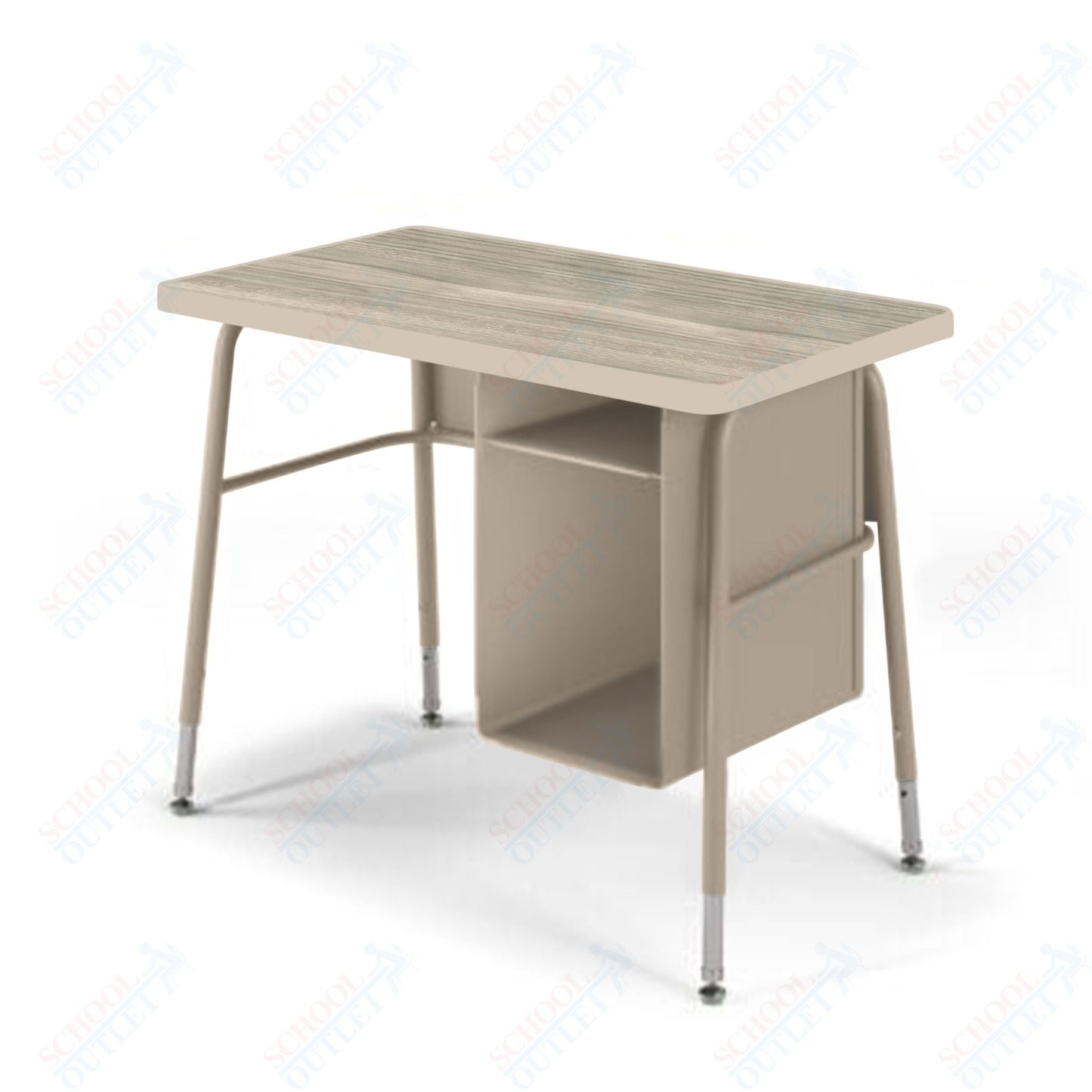 USA Capitol Aptitude Jr. Executive Student Desk, Adjustable Height 23.5" - 29.5", Laminate Top w/ Sprayed Edge with Book Box (410SE) - SchoolOutlet