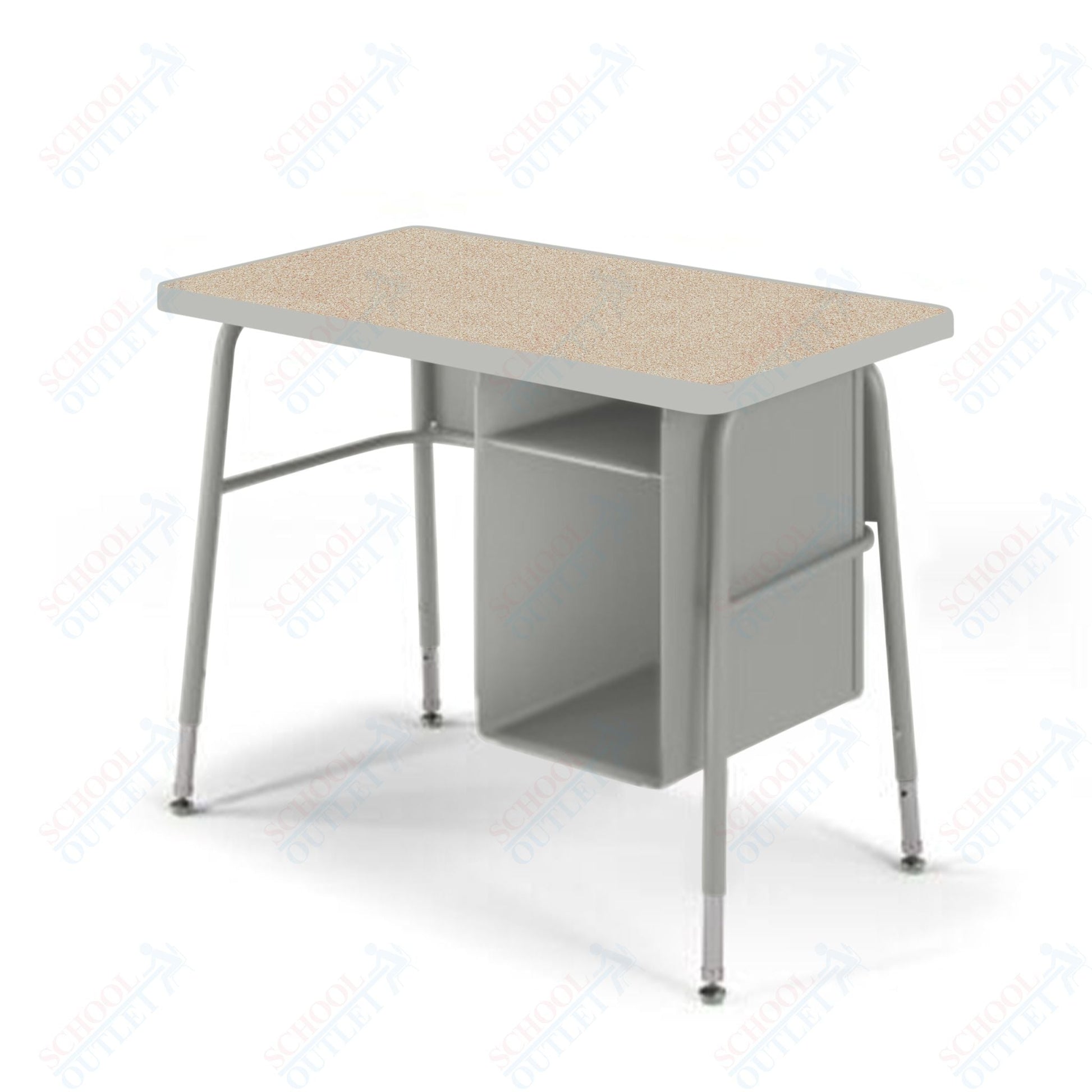 USA Capitol Aptitude Jr. Executive Student Desk, Adjustable Height 23.5" - 29.5", Laminate Top w/ Sprayed Edge with Book Box (410SE) - SchoolOutlet