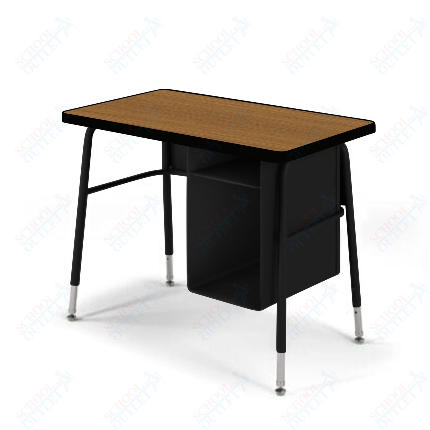 USA Capitol Aptitude Jr. Executive Student Desk, Adjustable Height 23.5" - 29.5", Laminate Top w/ Sprayed Edge with Book Box (410SE) - SchoolOutlet