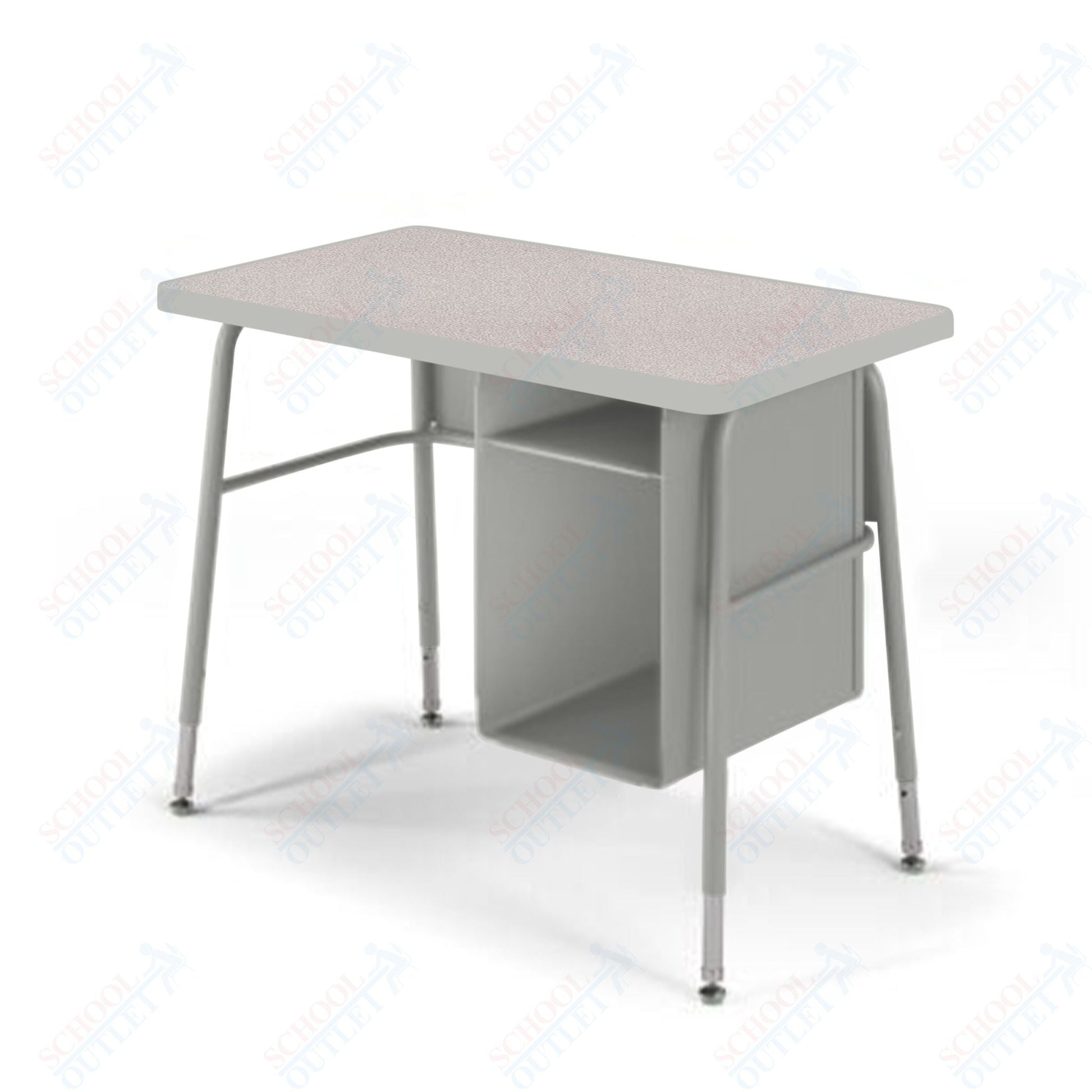 USA Capitol Aptitude Jr. Executive Student Desk, Adjustable Height 23.5" - 29.5", Laminate Top w/ Sprayed Edge with Book Box (410SE) - SchoolOutlet