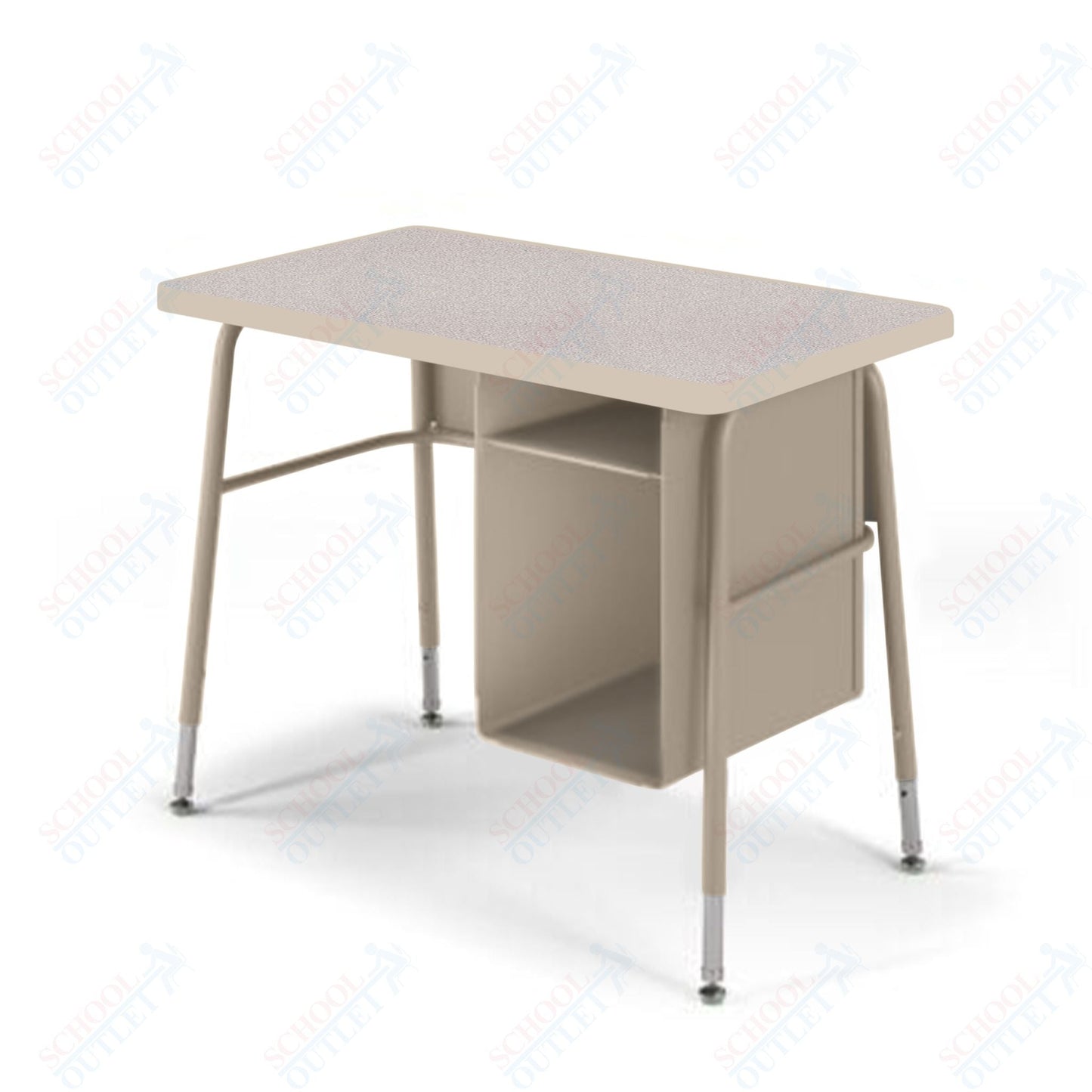 USA Capitol Aptitude Jr. Executive Student Desk, Adjustable Height 23.5" - 29.5", Laminate Top w/ Sprayed Edge with Book Box (410SE) - SchoolOutlet