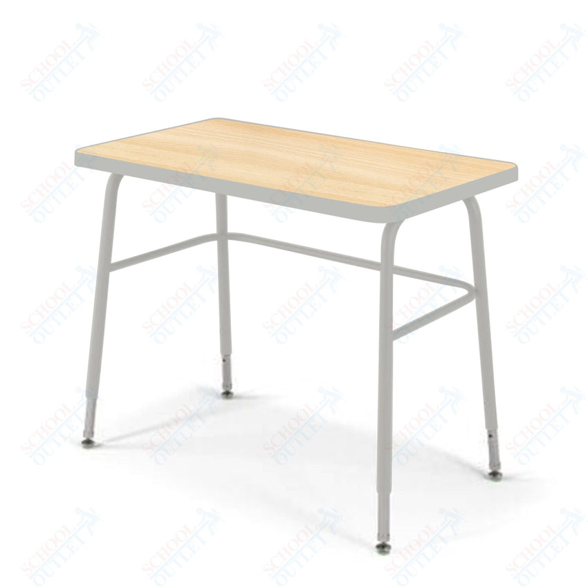 USA Capitol Aptitude Wide Unit Student Desk, Adjustable Height 23.5" - 29.5", Hard Plastic Top (420) - SchoolOutlet