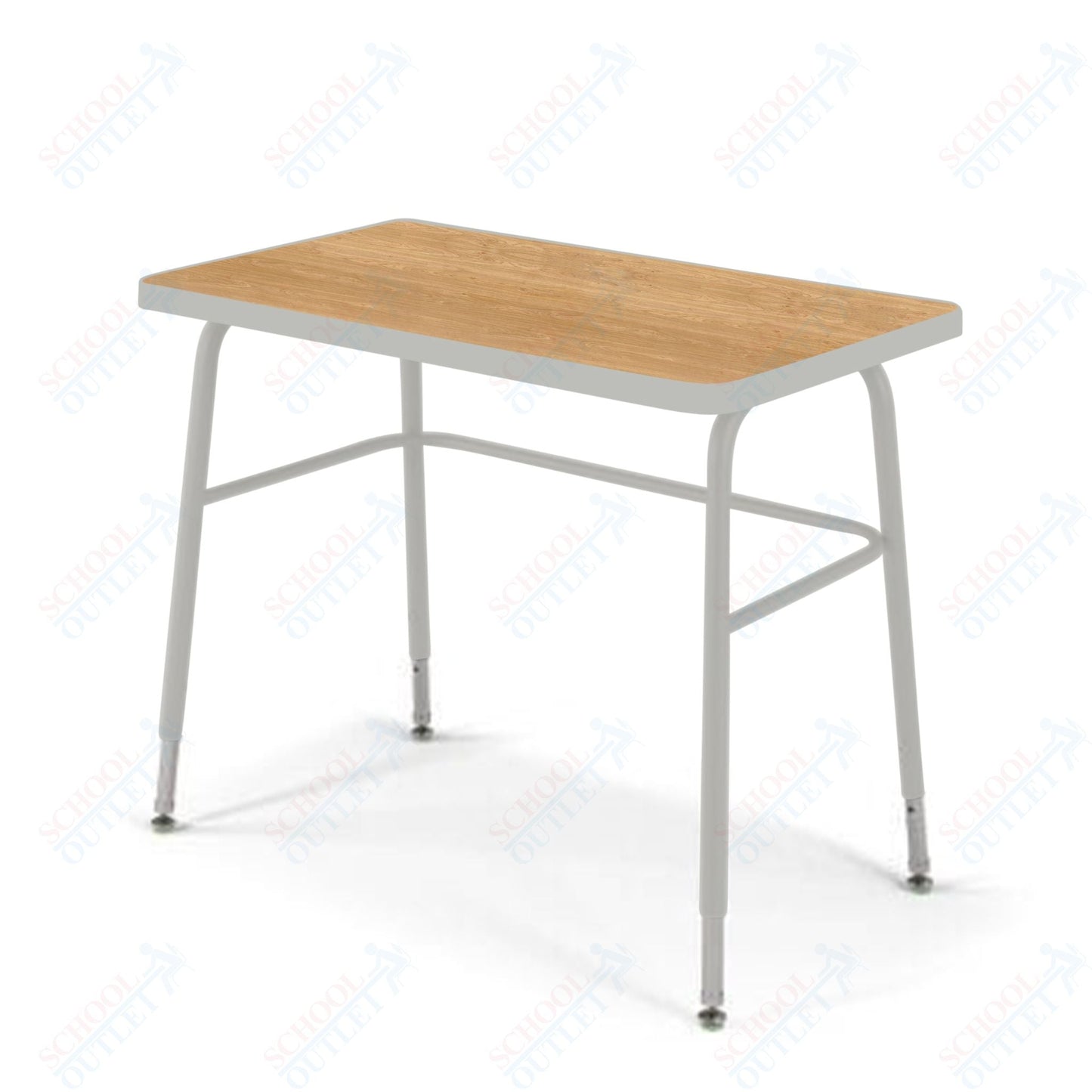 USA Capitol Aptitude Wide Unit Student Desk, Adjustable Height 23.5" - 29.5", Hard Plastic Top (420) - SchoolOutlet