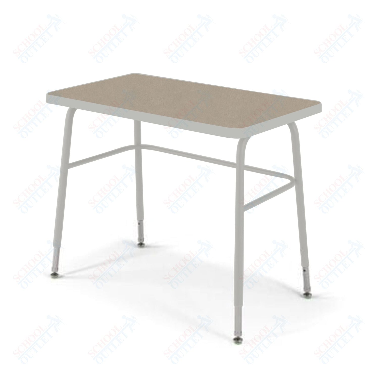 USA Capitol Aptitude Wide Unit Student Desk, Adjustable Height 23.5" - 29.5", Hard Plastic Top (420) - SchoolOutlet