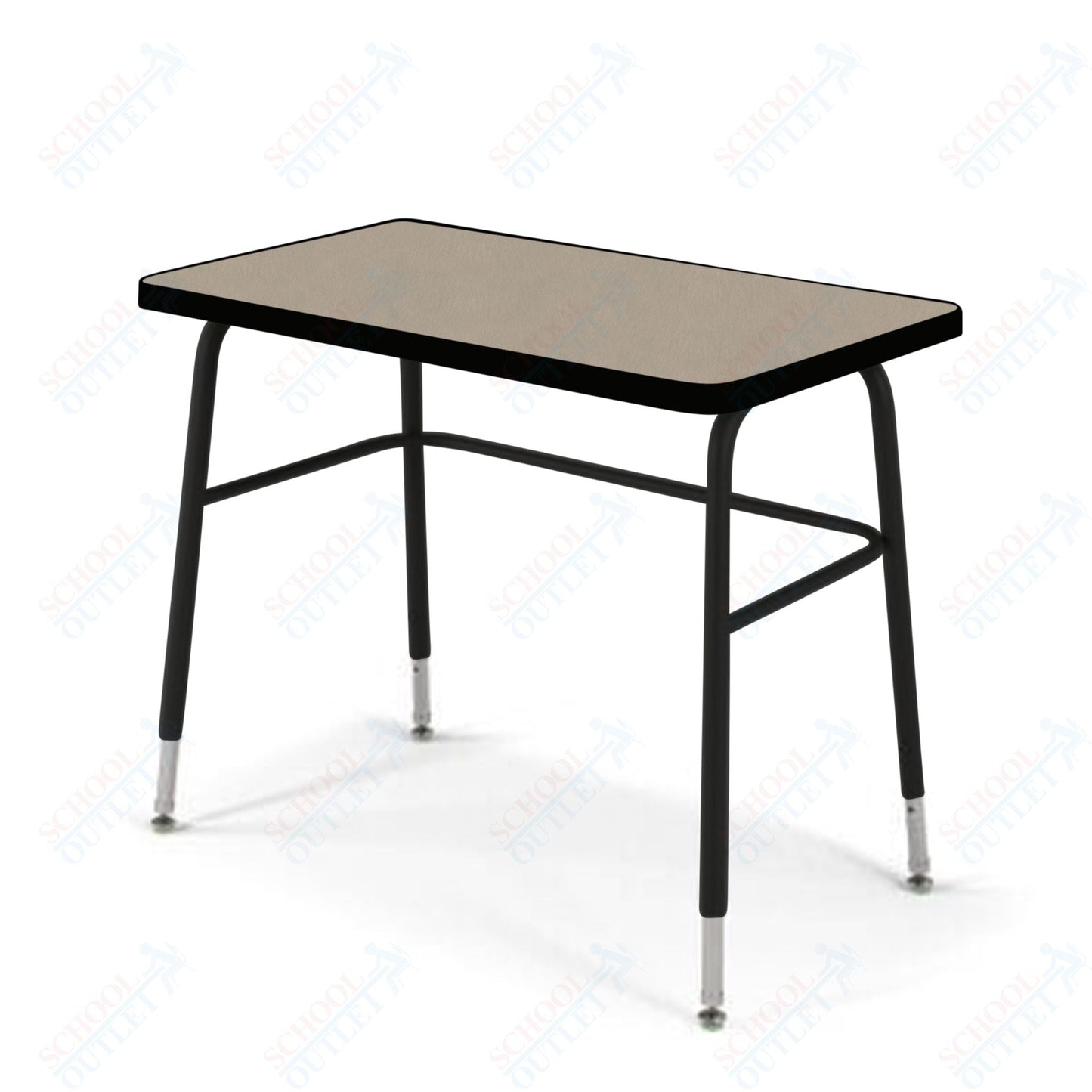 USA Capitol Aptitude Wide Unit Student Desk, Adjustable Height 23.5" - 29.5", Hard Plastic Top (420) - SchoolOutlet