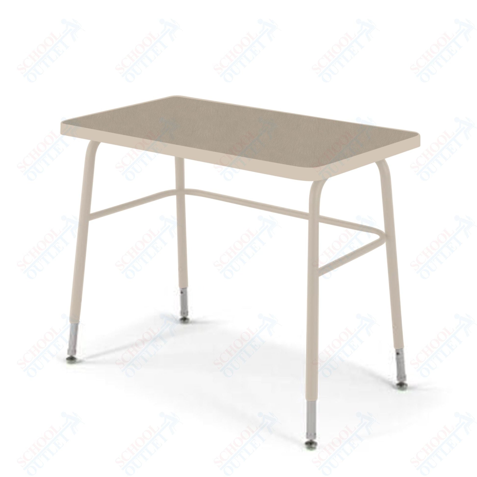 USA Capitol Aptitude Wide Unit Student Desk, Adjustable Height 23.5" - 29.5", Hard Plastic Top (420) - SchoolOutlet