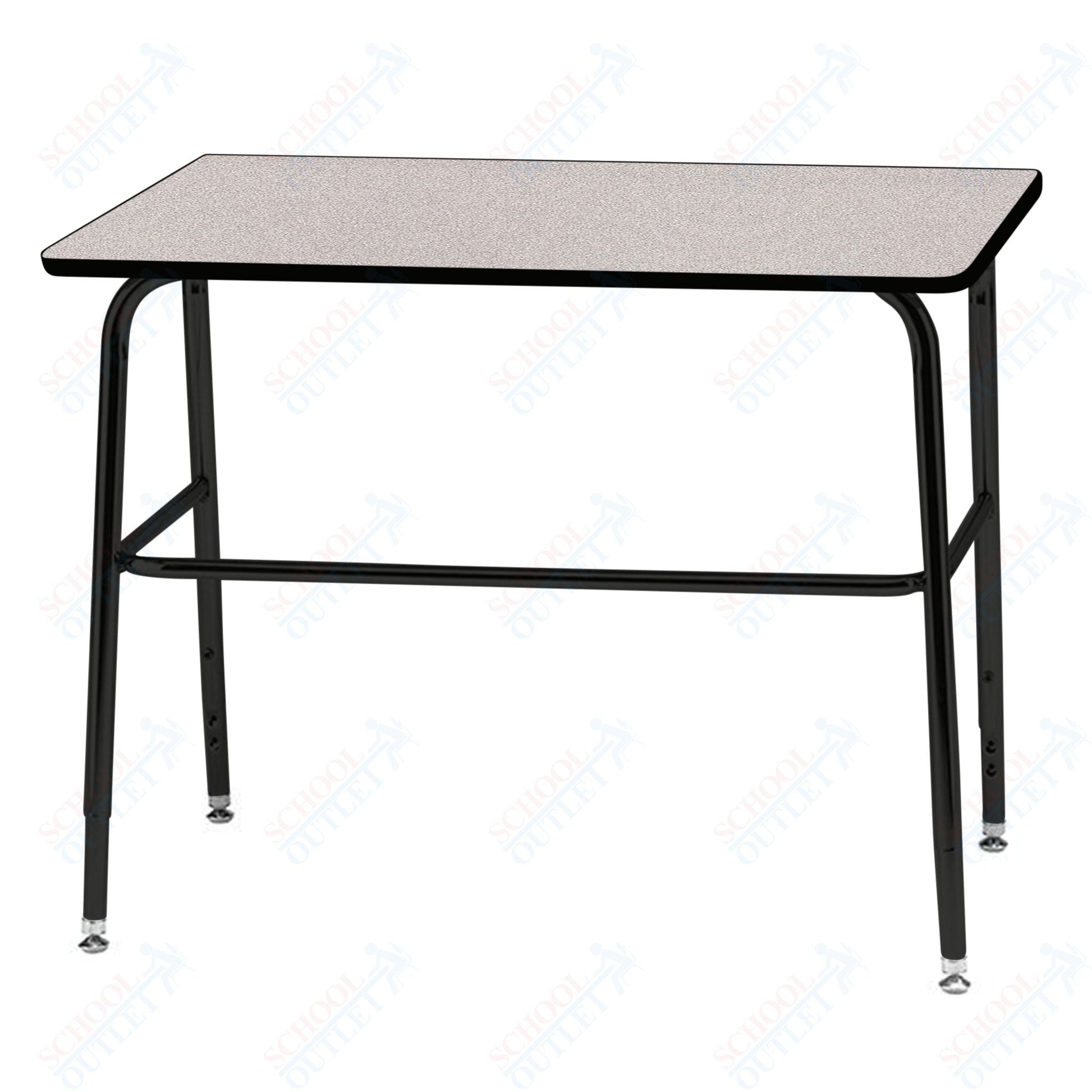 USA Capitol Aptitude ADA Wide Unit Student Desk, Adjustable Height 27.25" - 34.25", Hard Plastic Top (420ADA) - SchoolOutlet