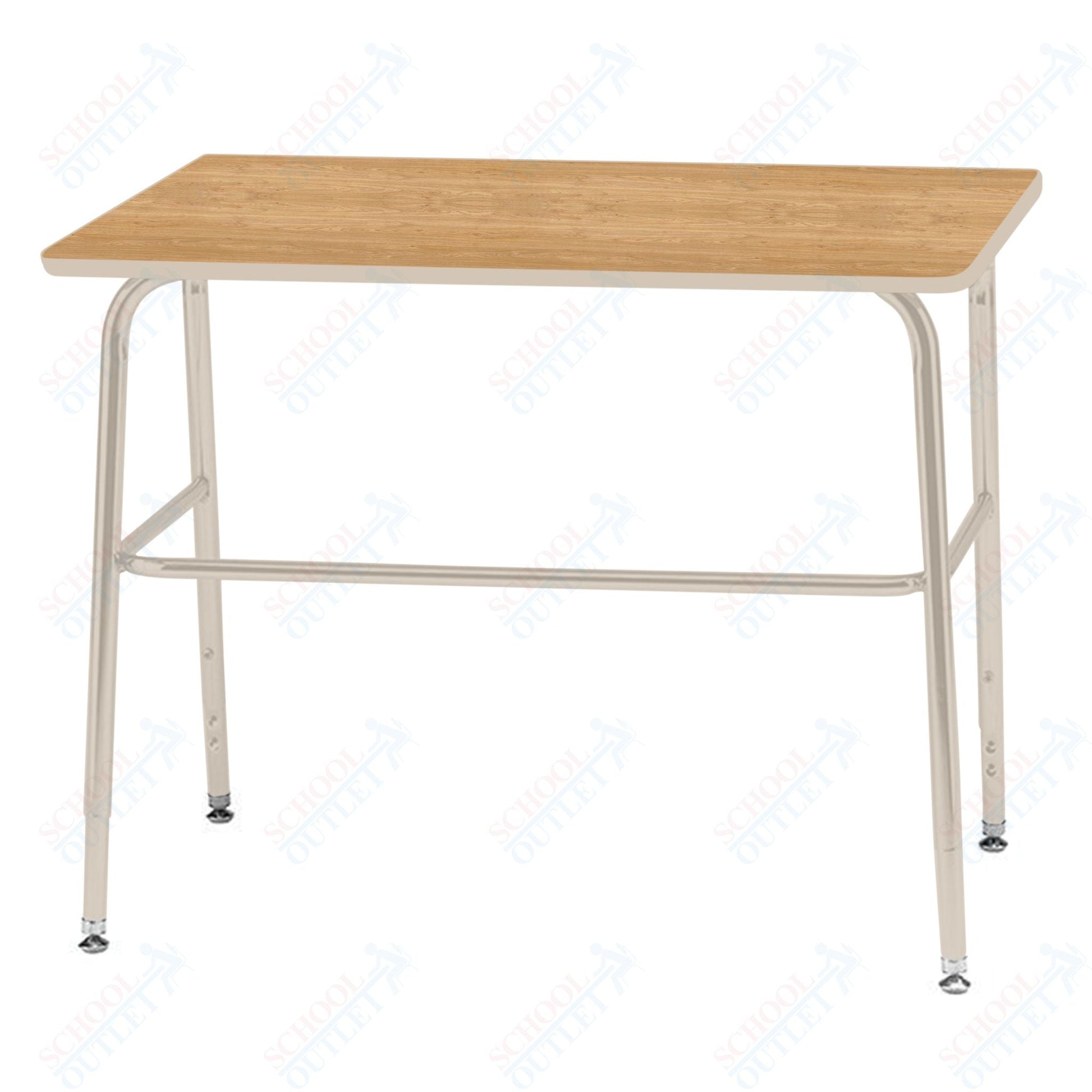 USA Capitol Aptitude ADA Wide Unit Student Desk, Adjustable Height 27.25" - 34.25", Hard Plastic Top (420ADA) - SchoolOutlet