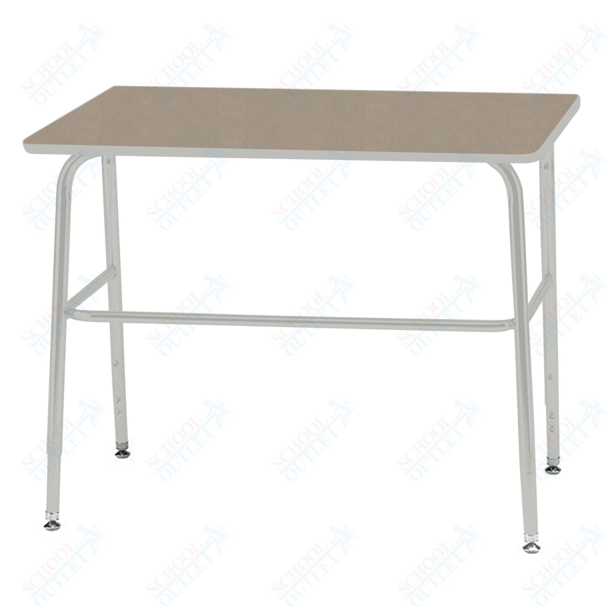 USA Capitol Aptitude ADA Wide Unit Student Desk, Adjustable Height 27.25" - 34.25", Hard Plastic Top (420ADA) - SchoolOutlet