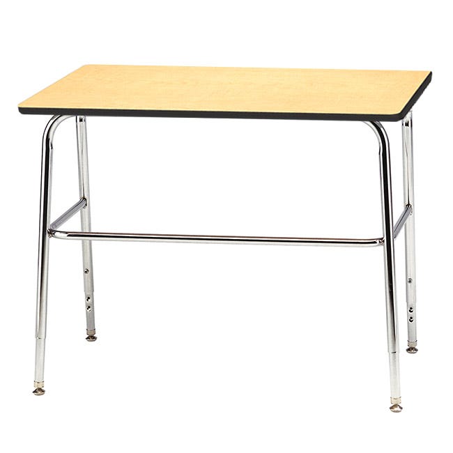 USA Capitol Aptitude ADA Wide Unit Student Desk, Adjustable Height 27.25" - 34.25", Hard Plastic Top (420ADA) - SchoolOutlet