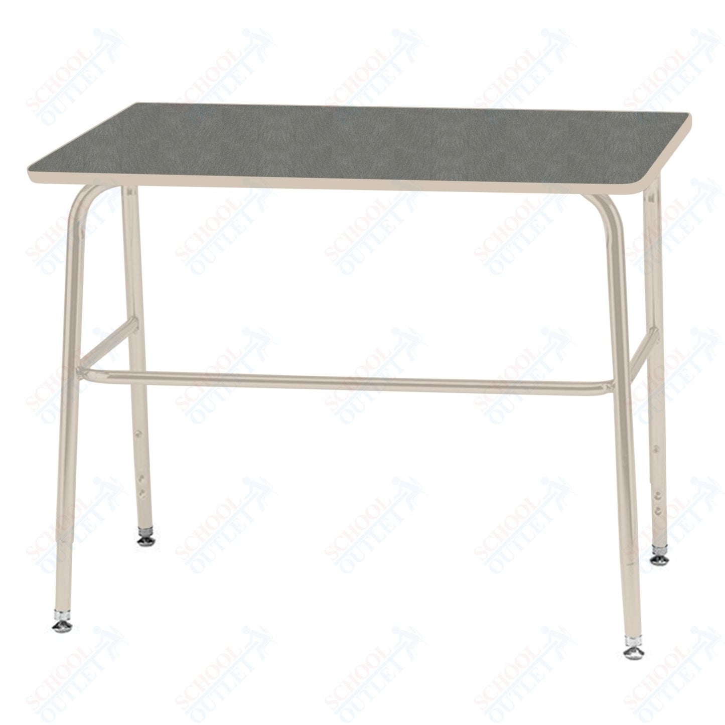 USA Capitol Aptitude ADA Wide Unit Student Desk, Adjustable Height 27.25" - 34.25", Hard Plastic Top (420ADA) - SchoolOutlet