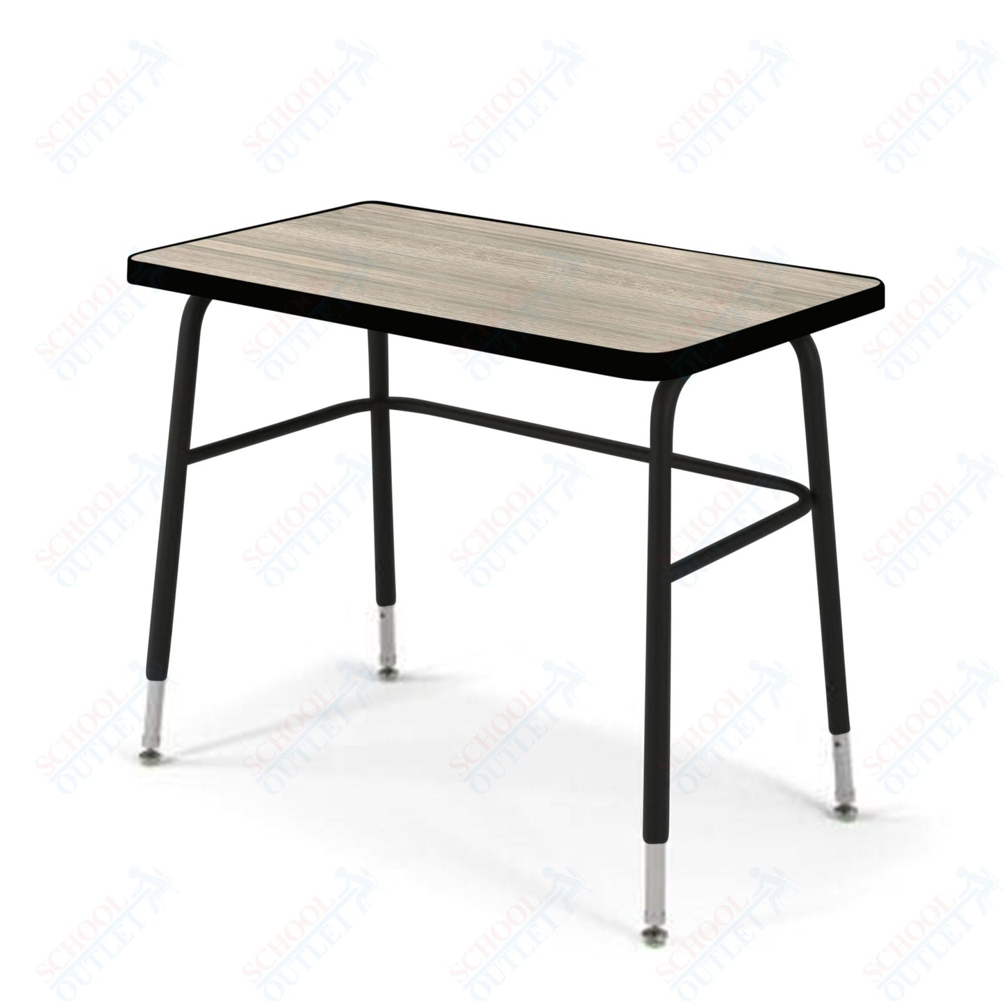 USA Capitol Aptitude Wide Unit Student Desk, Adjustable Height 23.5" - 29.5", Laminate Top w/ Sprayed Edge (420SE) - SchoolOutlet