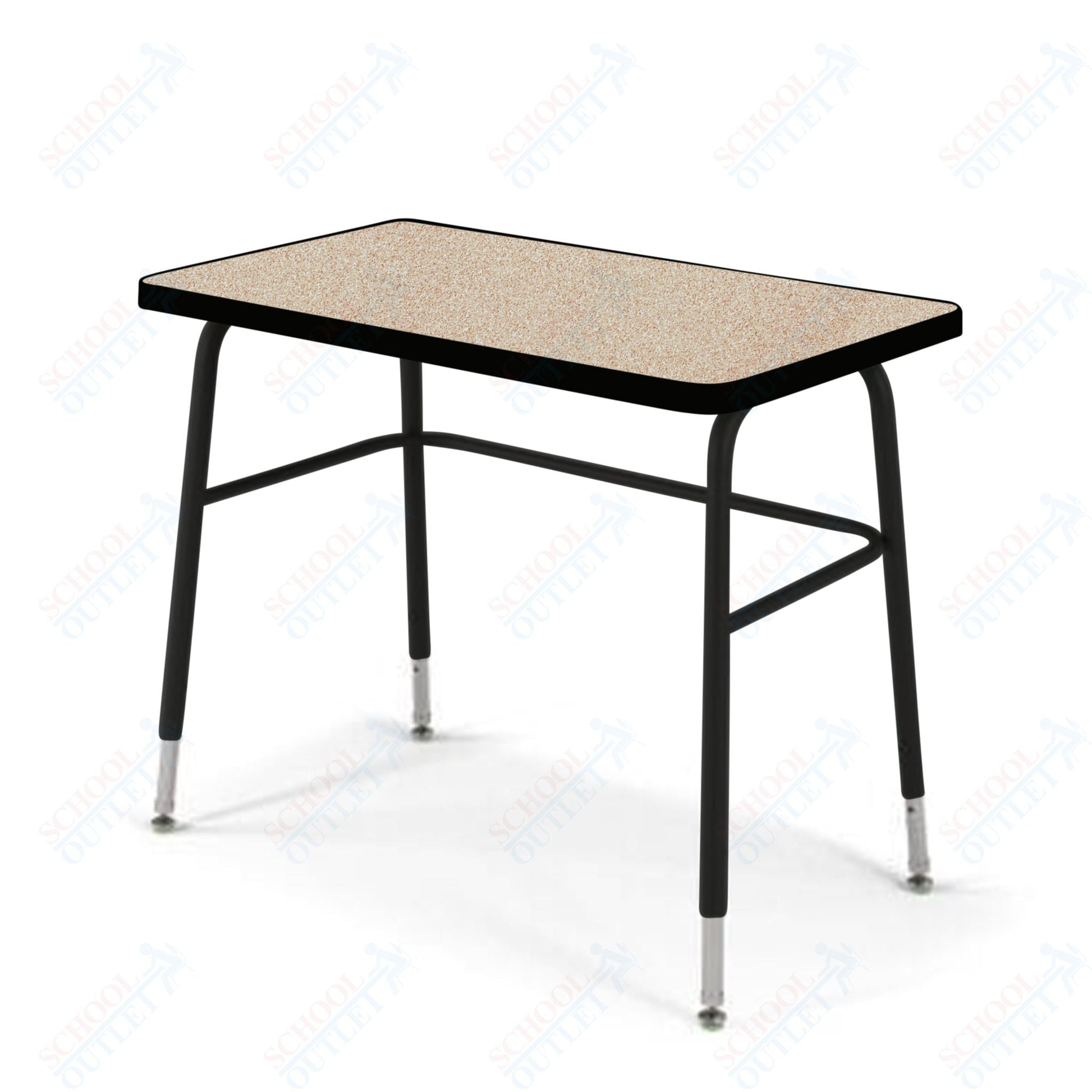 USA Capitol Aptitude Wide Unit Student Desk, Adjustable Height 23.5" - 29.5", Laminate Top w/ Sprayed Edge (420SE) - SchoolOutlet