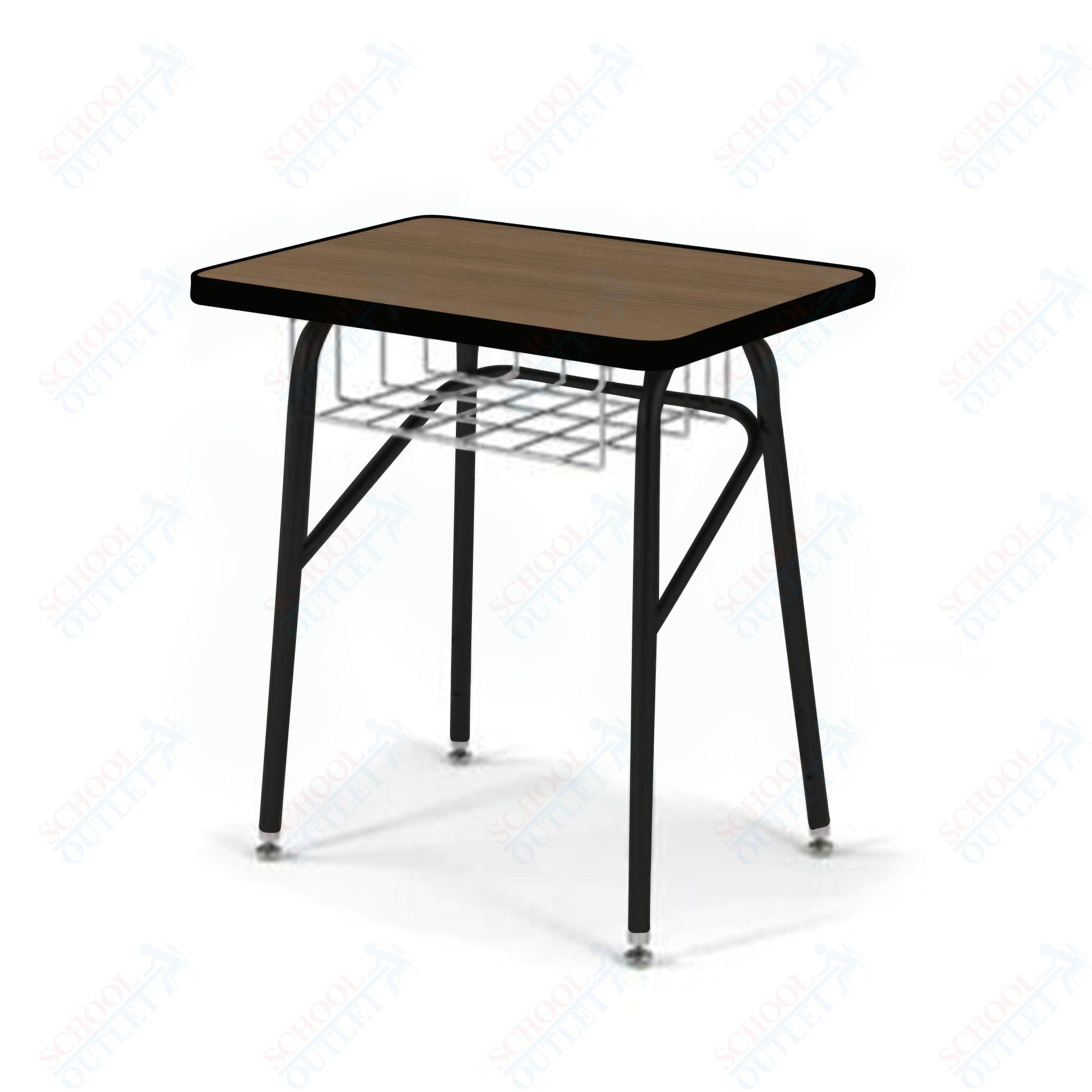 USA Capitol Aptitude Insight Desk, Adjustable Height 23.5" - 29.5", Laminate Top w/ Sprayed Edge and Wire Basket (440PSE) - SchoolOutlet